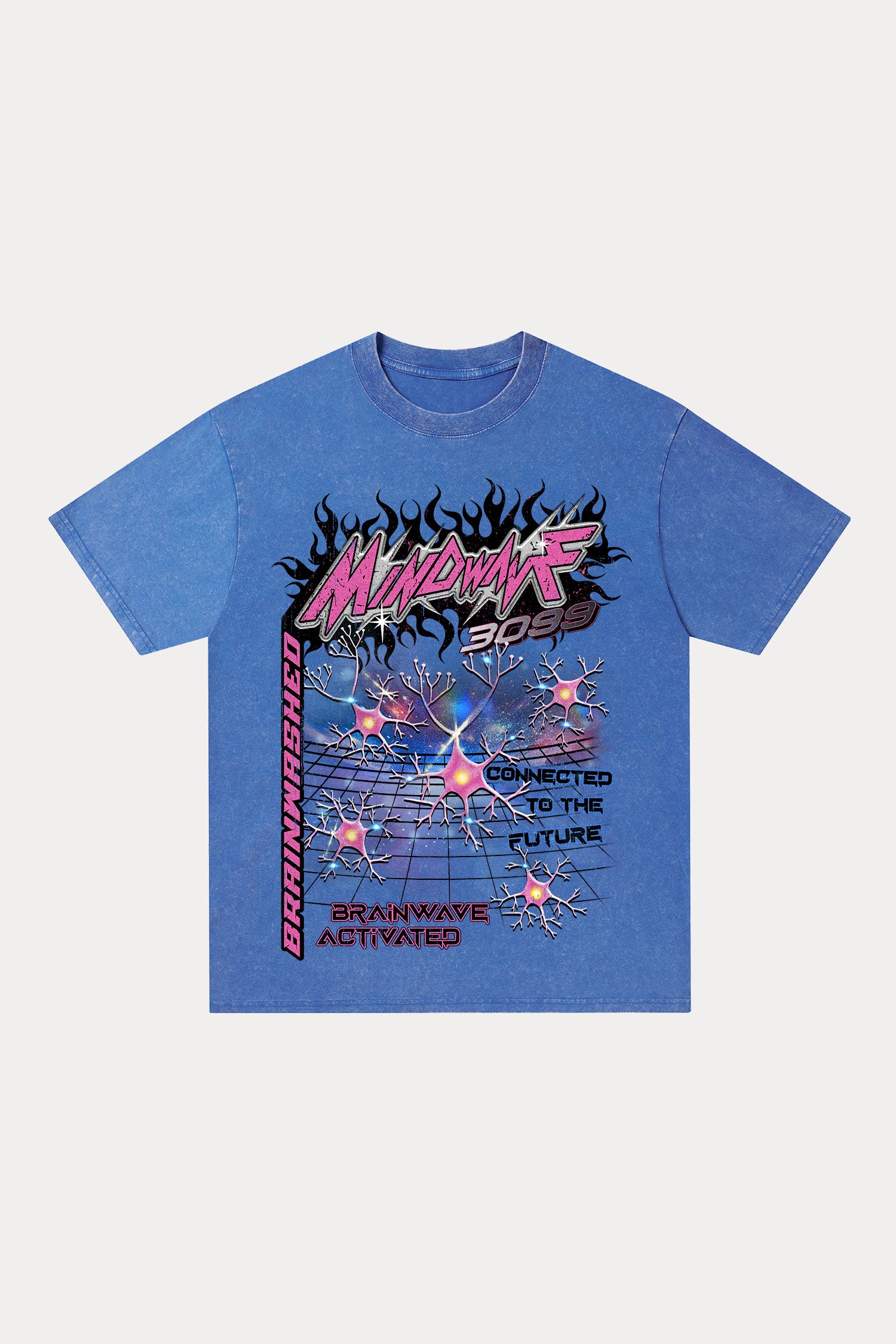 Evilnova Mindwave Washed Streetwear T-Shirt-Evilnova