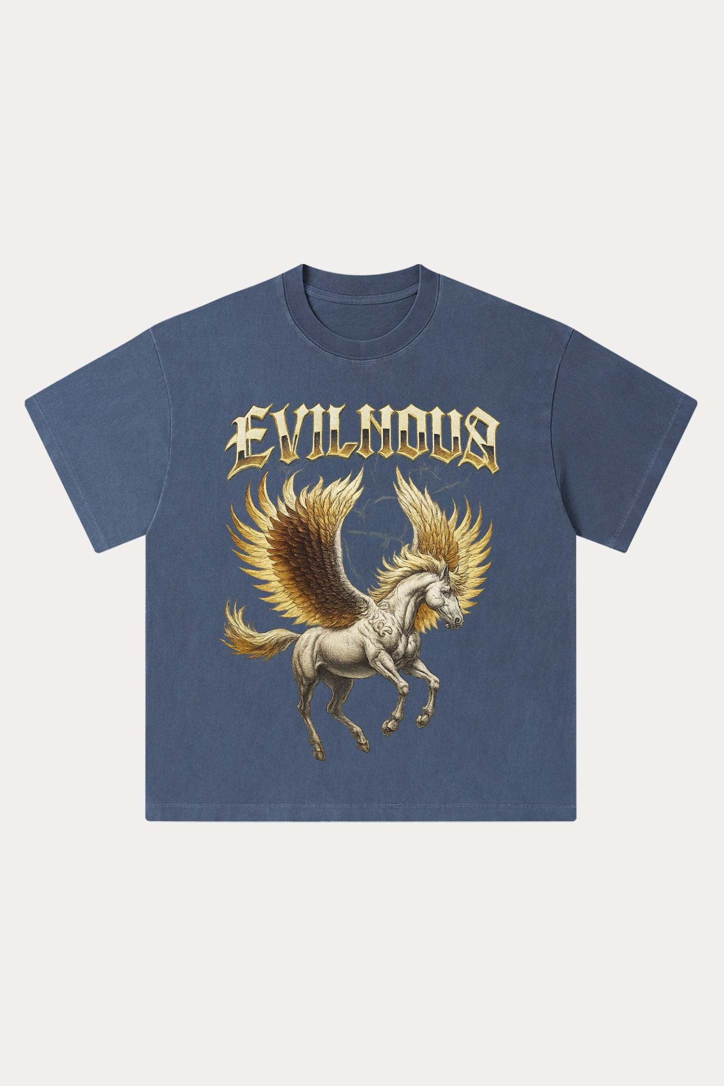 Evilnova Pegasus Washed Streetwear T-Shirt-Evilnova
