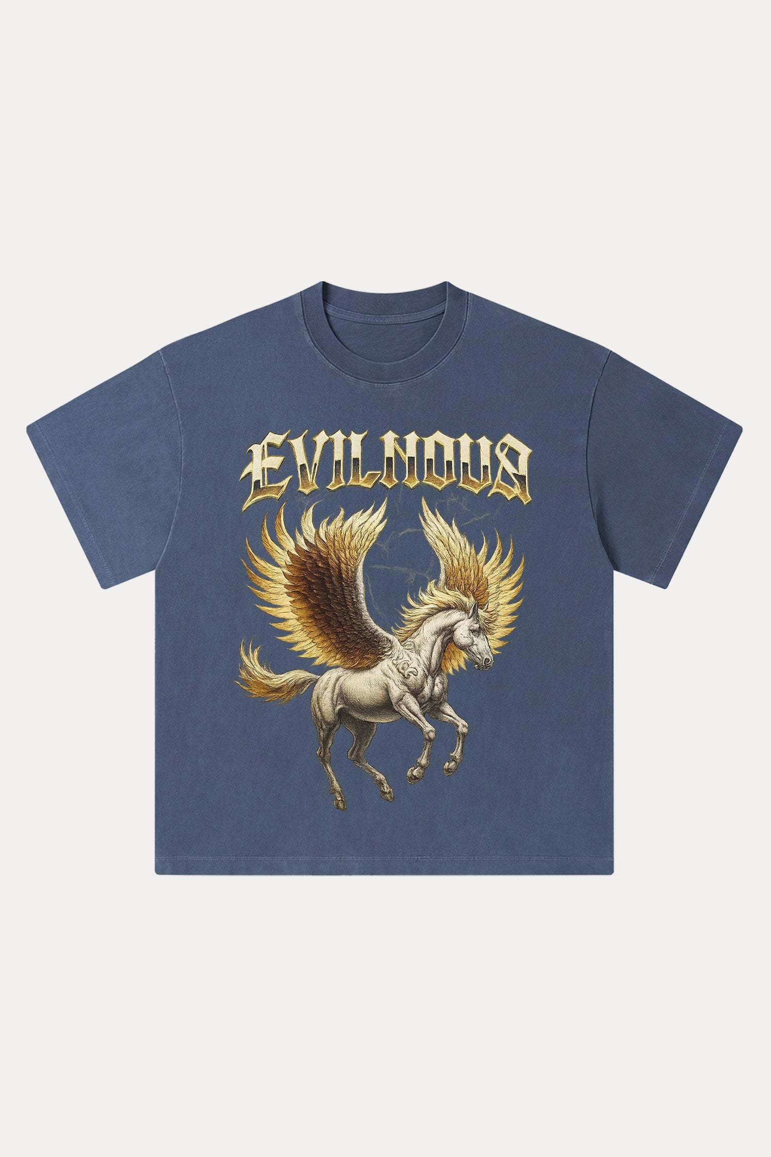 Evilnova Pegasus Washed Streetwear T-Shirt-Evilnova