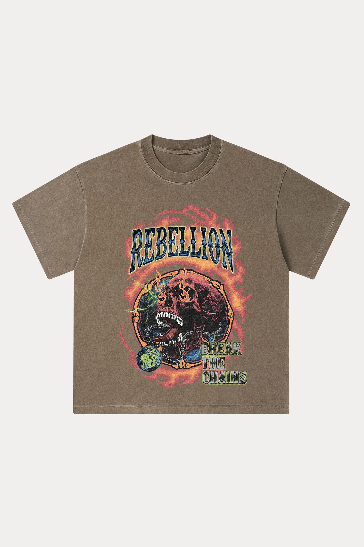 Evilnova Rebellion Washed Streetwear T-Shirt-Evilnova
