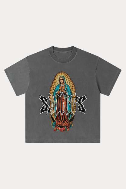 Evilnova Saints Washed Streetwear T-Shirt-Evilnova