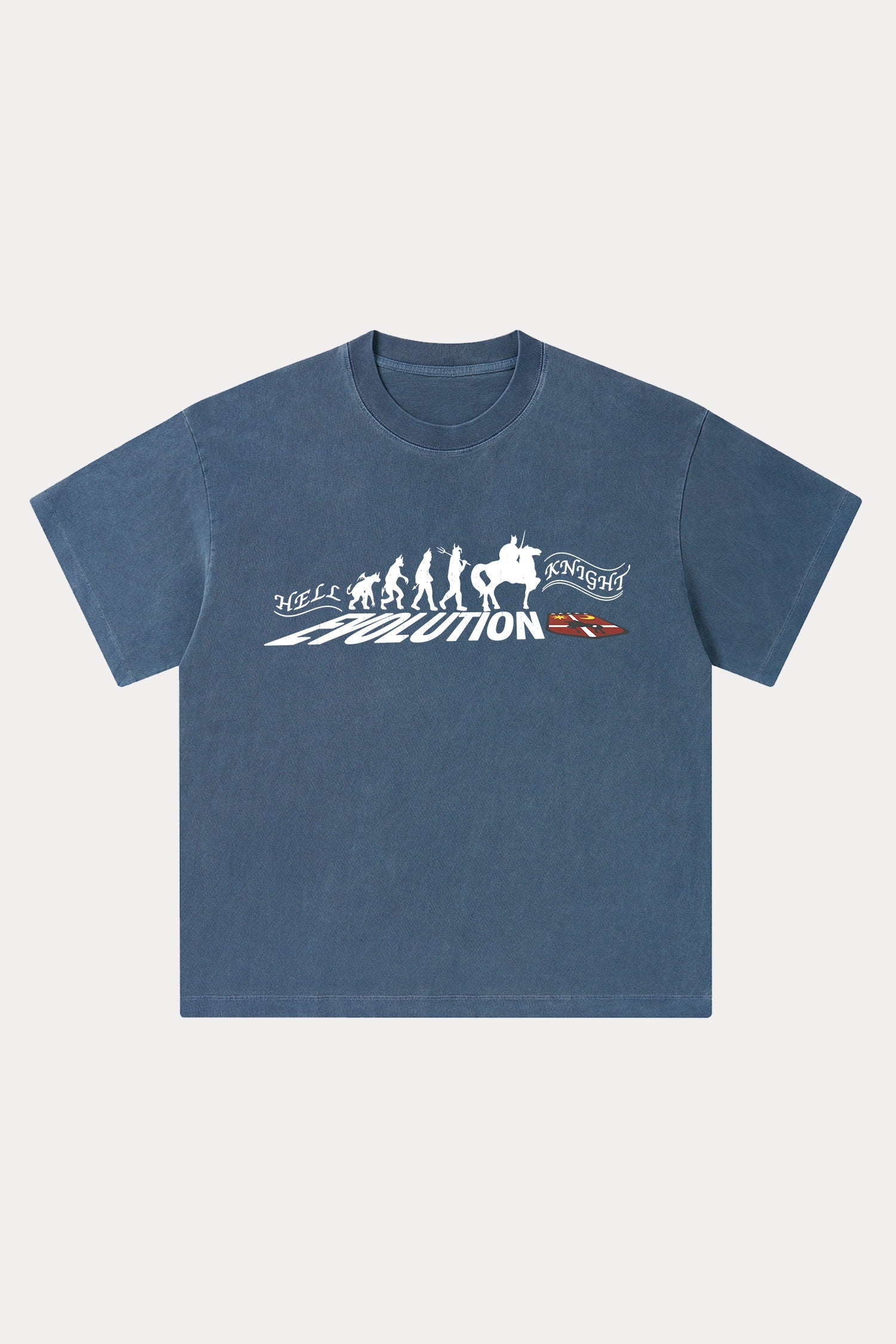 Evilnova Hell Knight Washed Streetwear T-Shirt-Evilnova