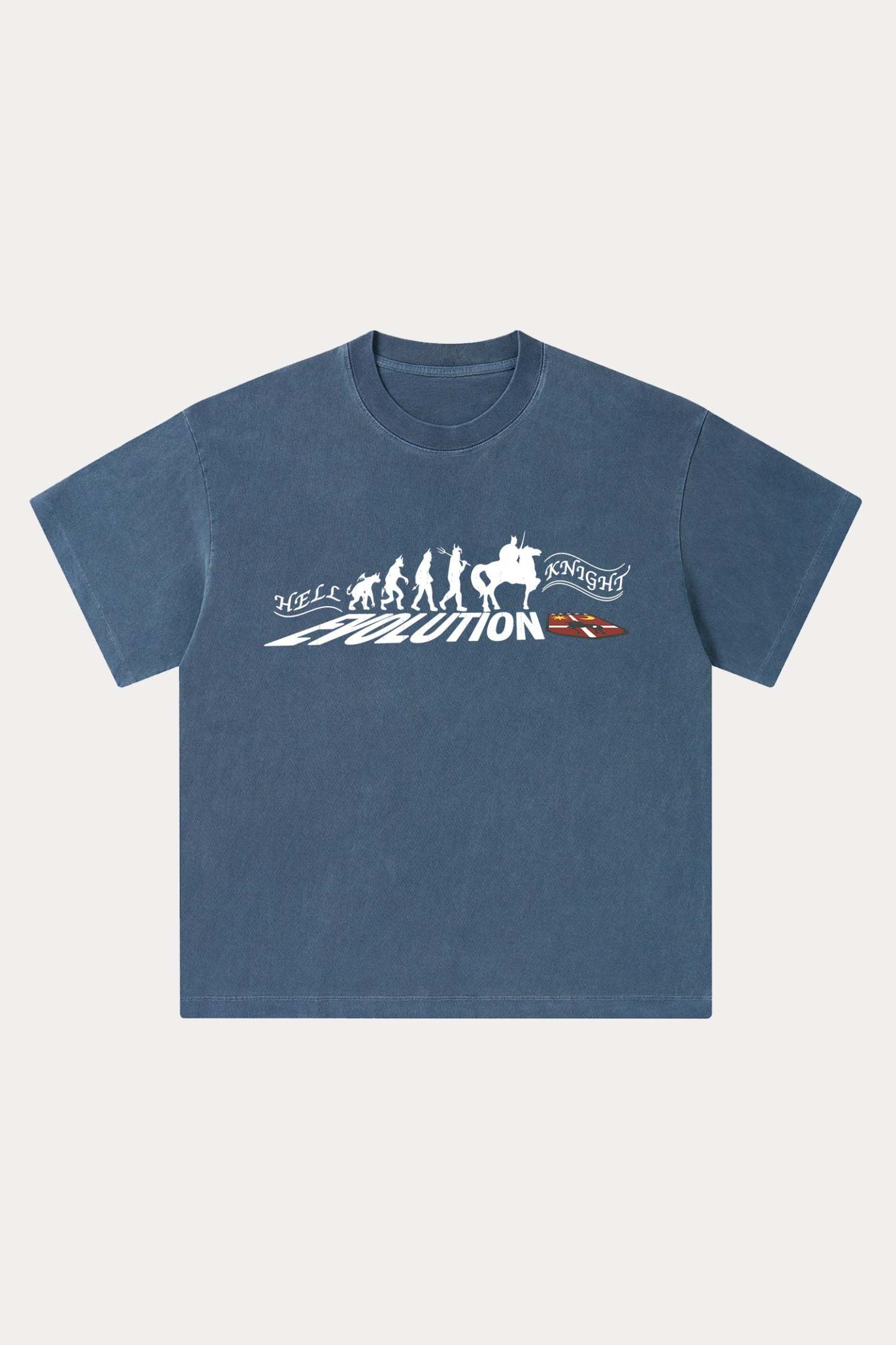 Evilnova Hell Knight Washed Streetwear T-Shirt-Evilnova