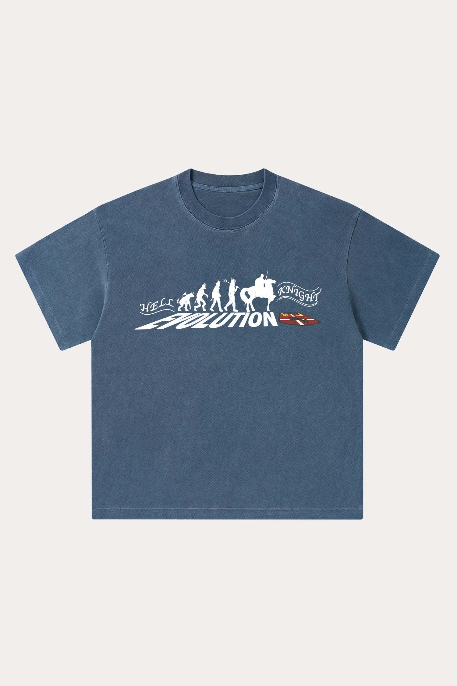 Evilnova Hell Knight Washed Streetwear T-Shirt-Evilnova