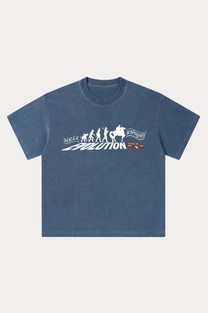 Evilnova Hell Knight Washed Streetwear T-Shirt-Evilnova