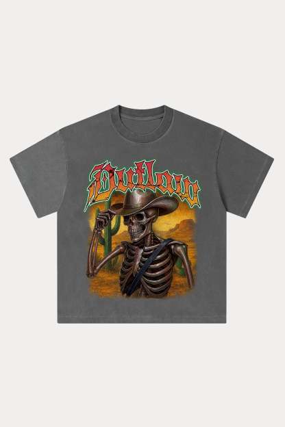 Evilnova Outlaw Washed Streetwear T-Shirt-Evilnova