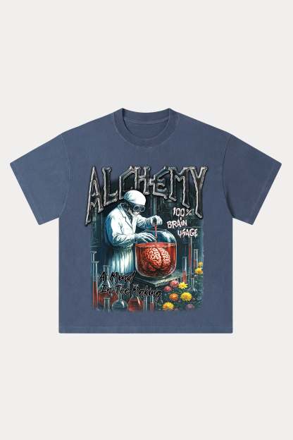 Evilnova Alchemy Washed Streetwear T-Shirt-Evilnova