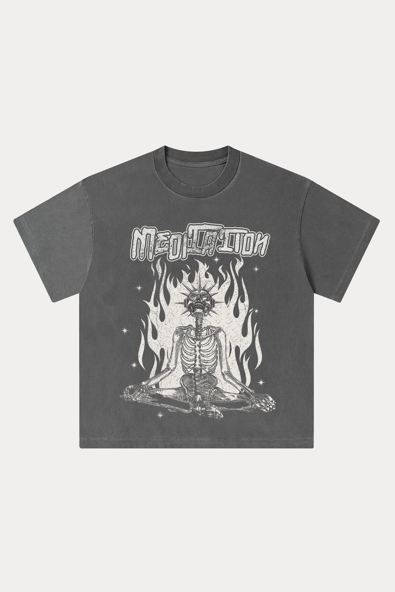 Evilnova Meditation Washed Streetwear T-Shirt-Evilnova