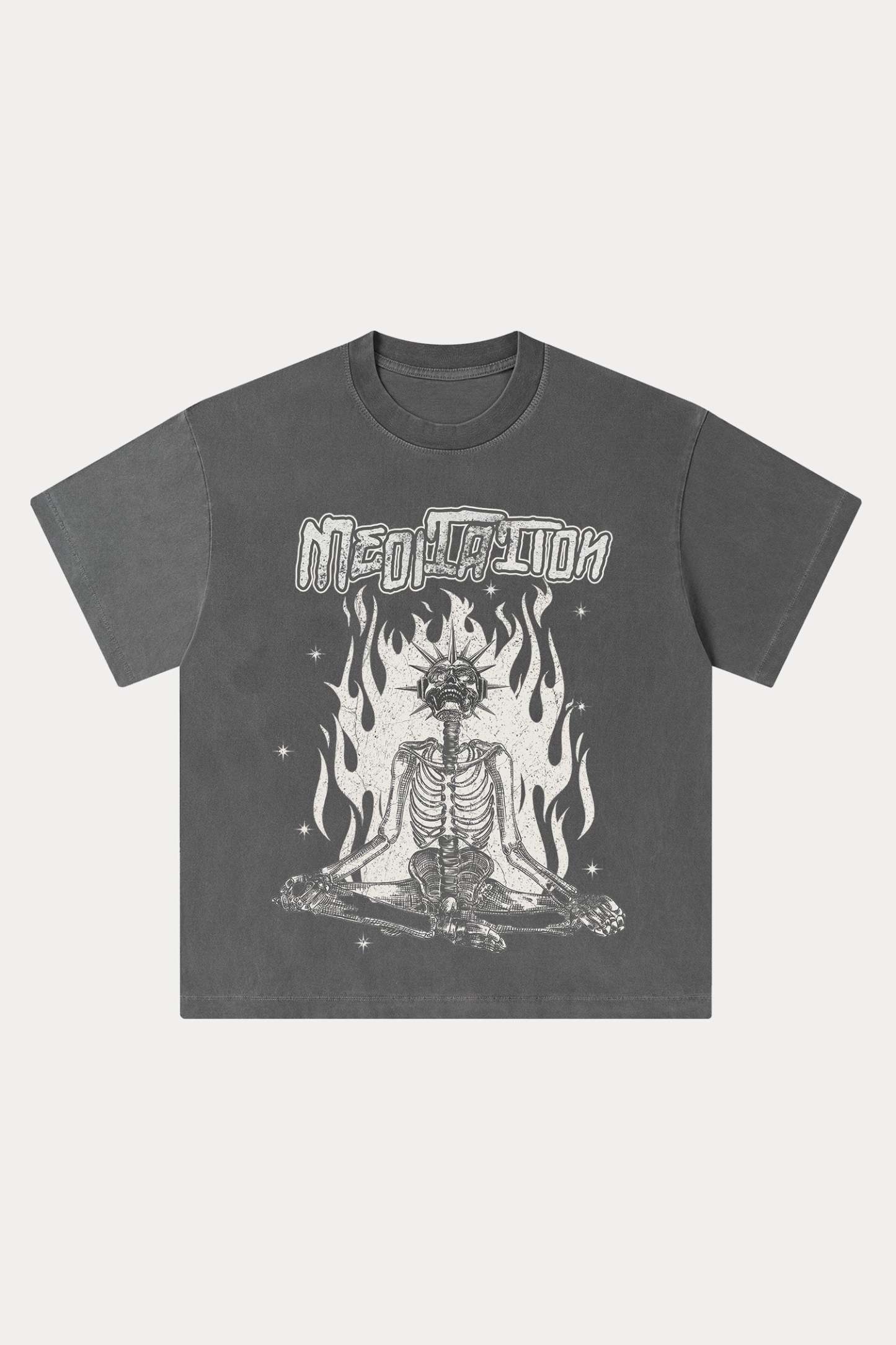 Evilnova Meditation Washed Streetwear T-Shirt-Evilnova