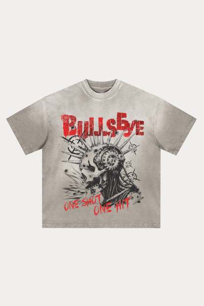 Evilnova Bullseye Distressed Washed T-Shirt-Evilnova
