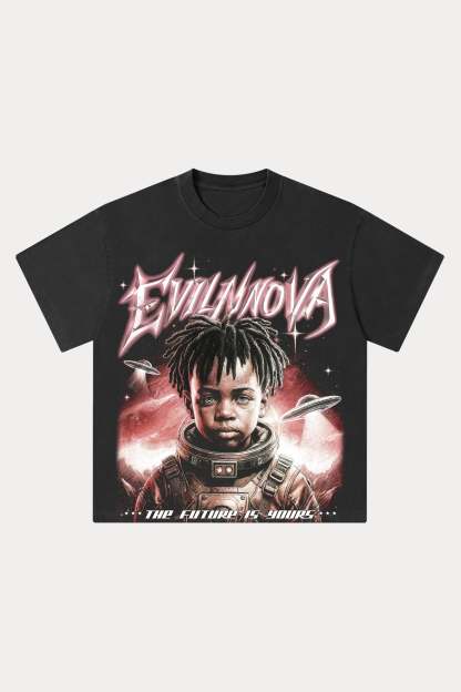 Evilnova Powered Washed Streetwear T-Shirt-Evilnova