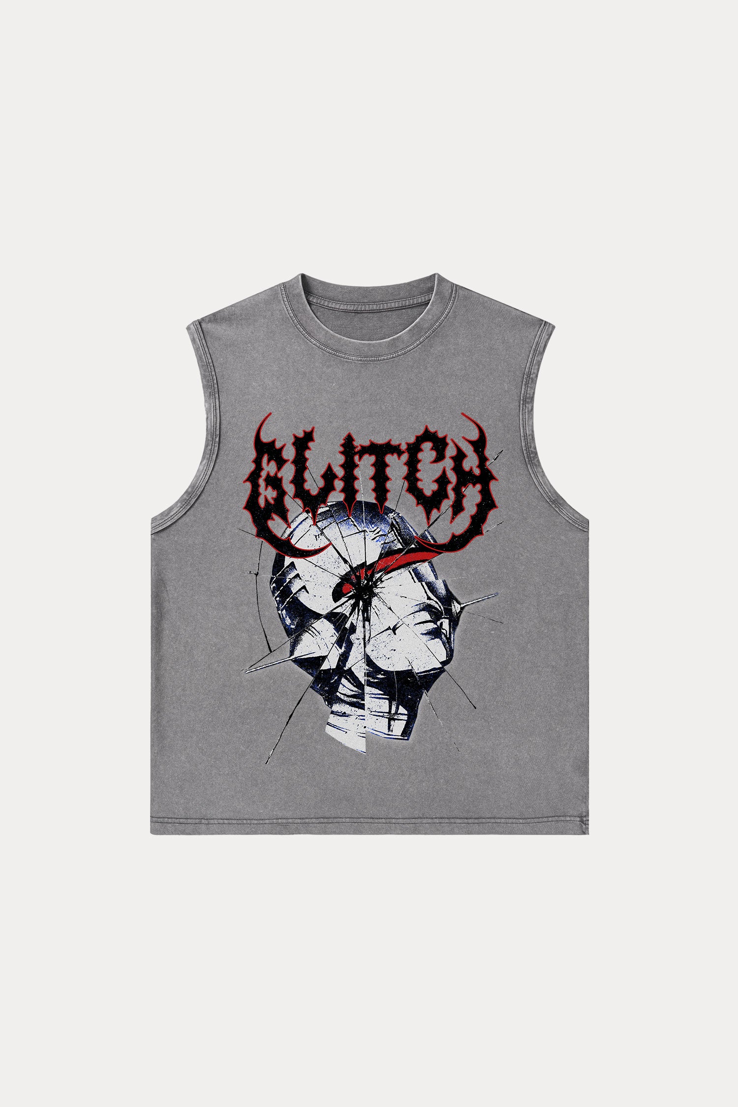 Evilnova Glitch Washed Tank Top-Evilnova
