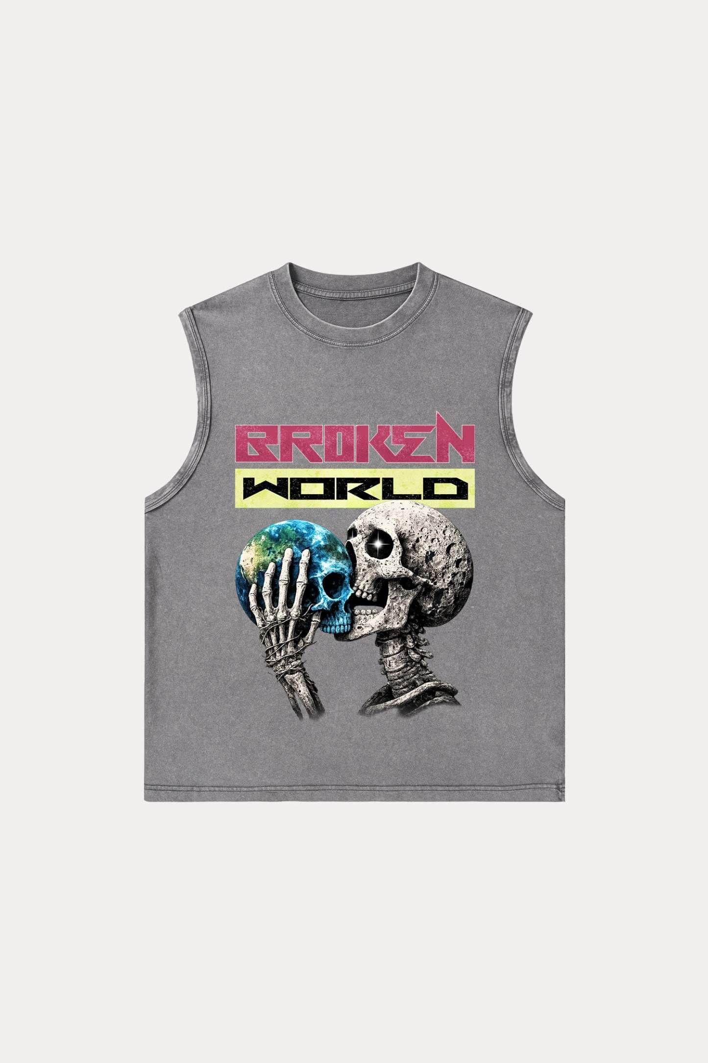 Evilnova Broken World Washed Tank Top-Evilnova