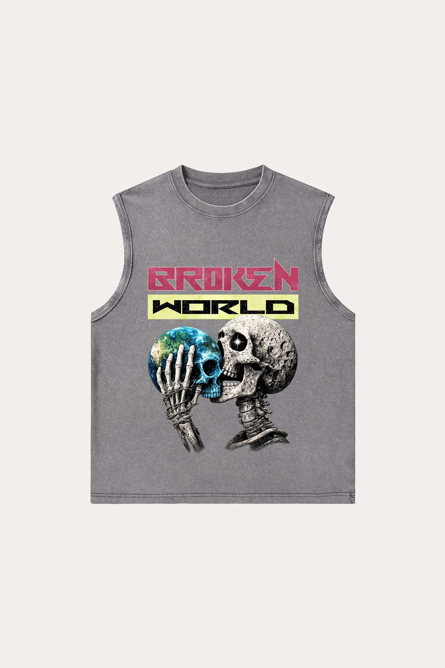 Evilnova Broken World Washed Tank Top-Evilnova