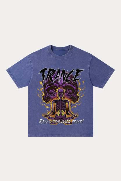 Evilnova Trance Washed Streetwear T-Shirt-Evilnova
