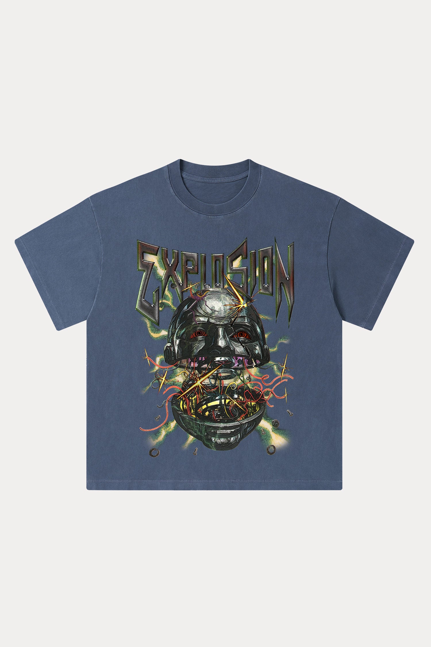 Evilnova Explosion Washed Streetwear T-Shirt-Evilnova