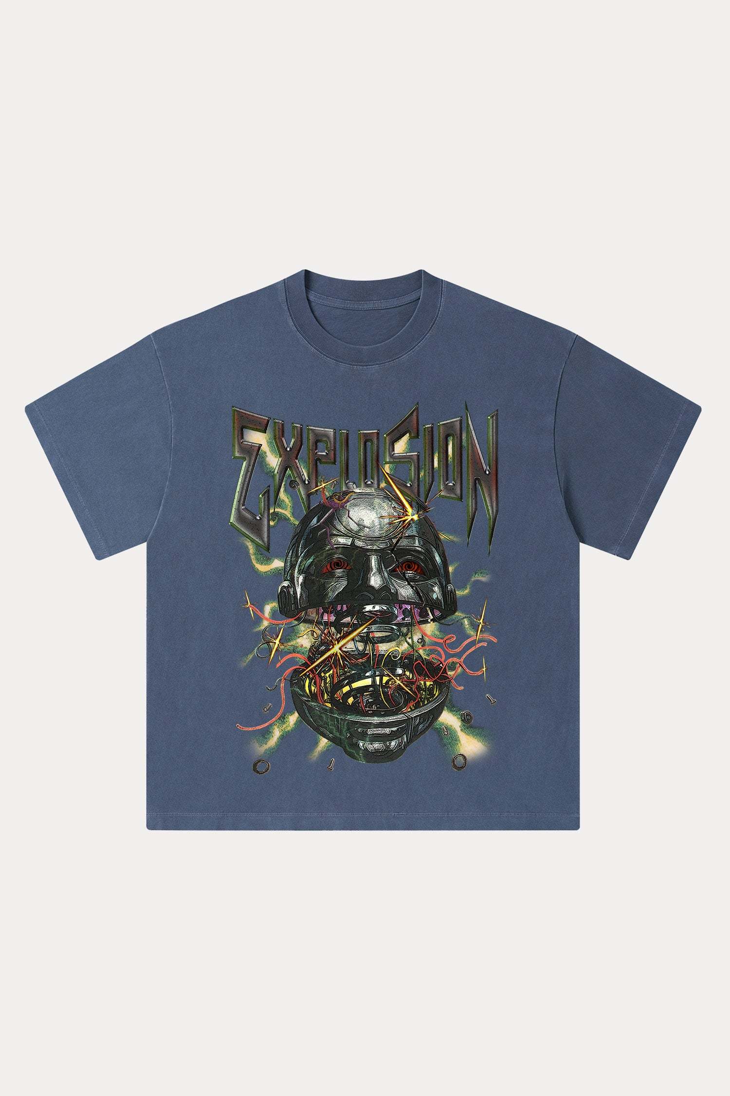 Evilnova Explosion Washed Streetwear T-Shirt-Evilnova