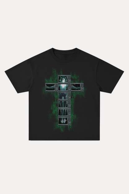 Evilnova Future Cross Cotton Oversize T-Shirt-Evilnova