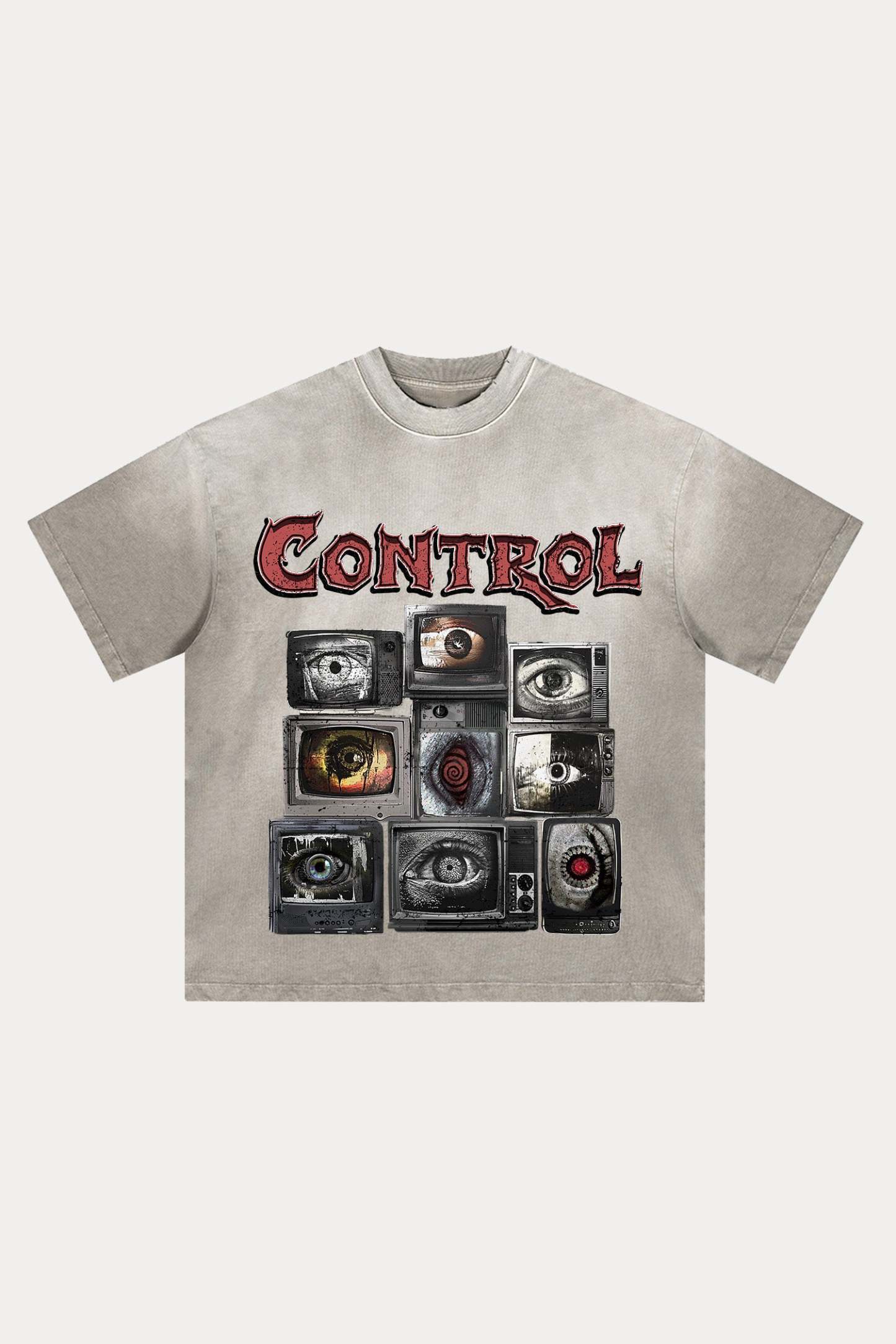 Evilnova Control Distressed Washed T-Shirt-Evilnova