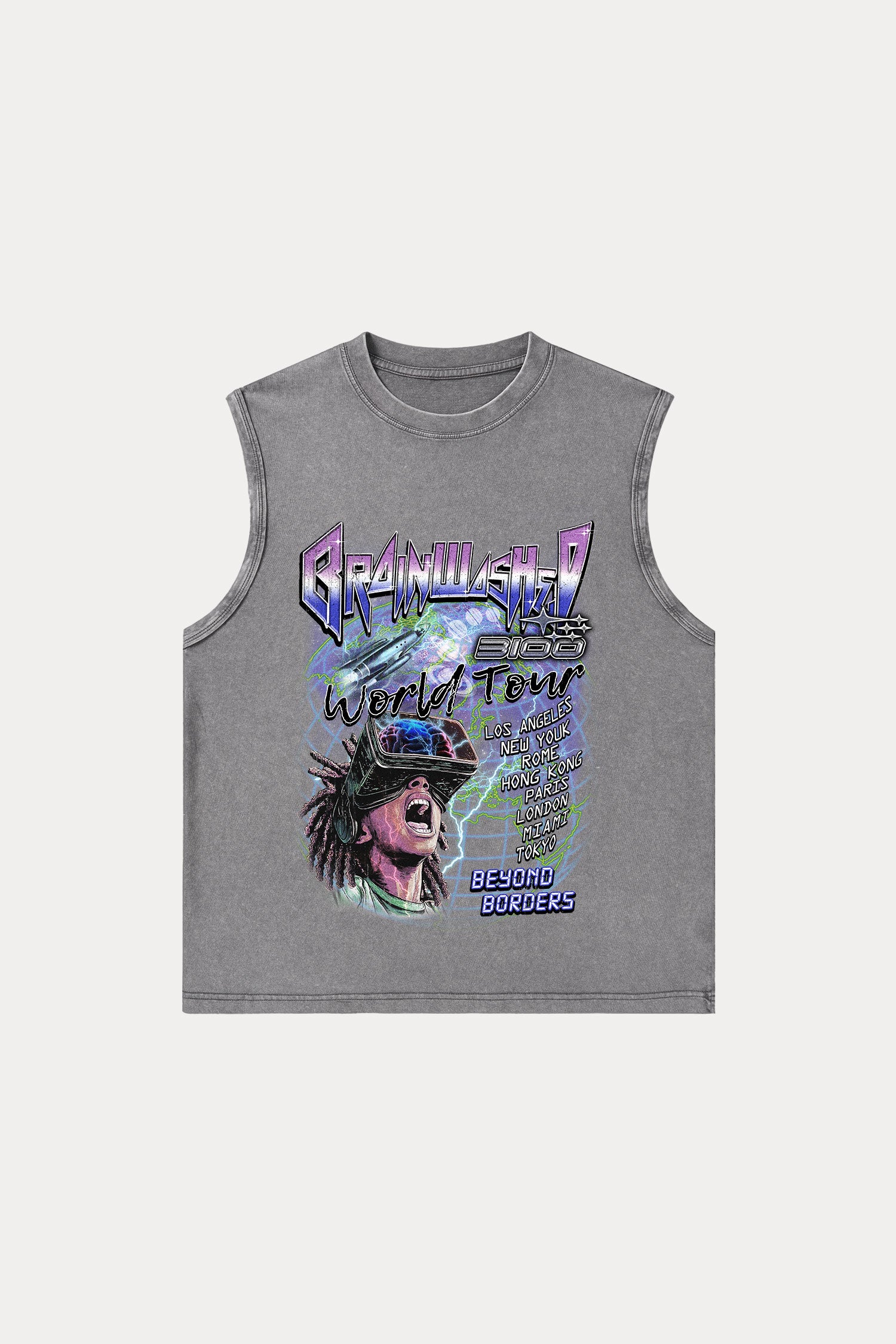 Evilnova Brainwashed Washed Tank Top-Evilnova