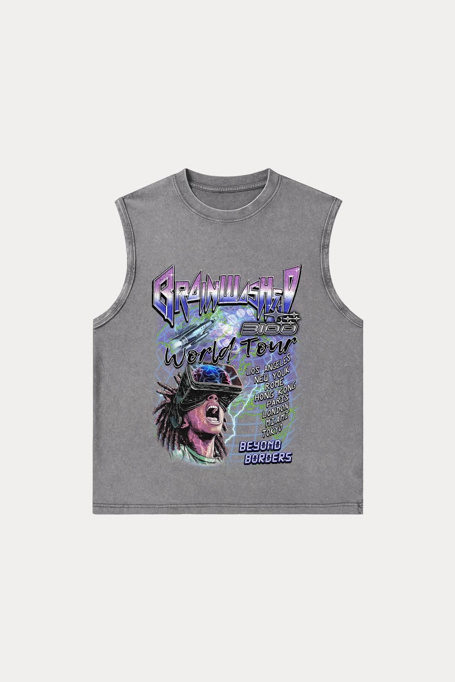 Evilnova Brainwashed Washed Tank Top-Evilnova