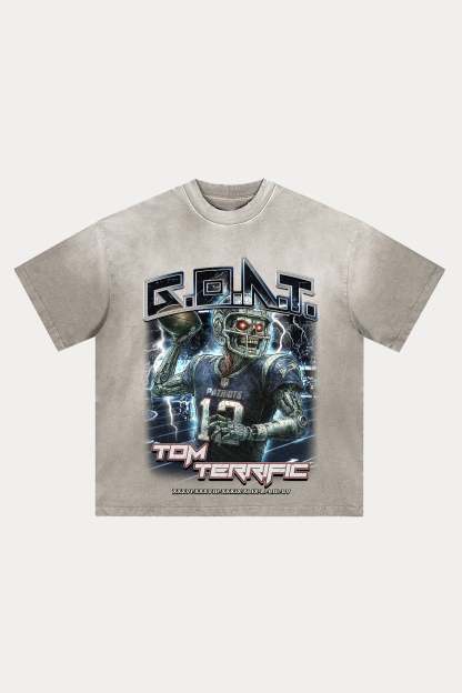 Evilnova Goat Distressed Washed T-Shirt-Evilnova