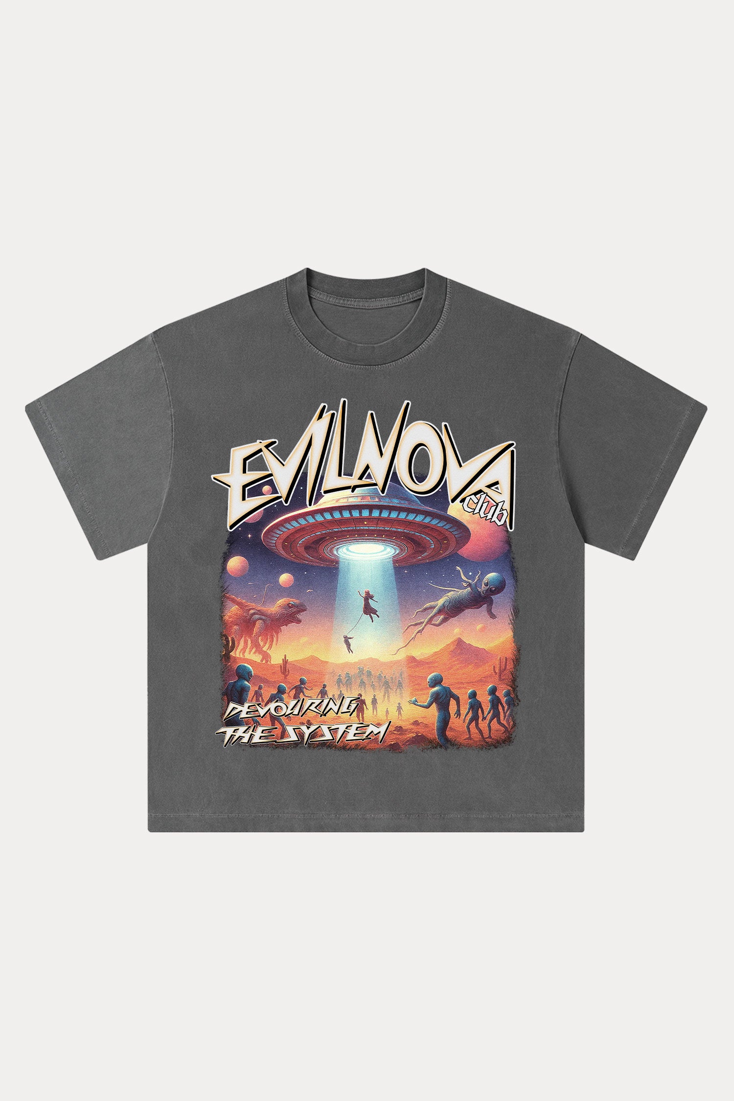 Evilnova Mystery Washed Streetwear T-Shirt-Evilnova