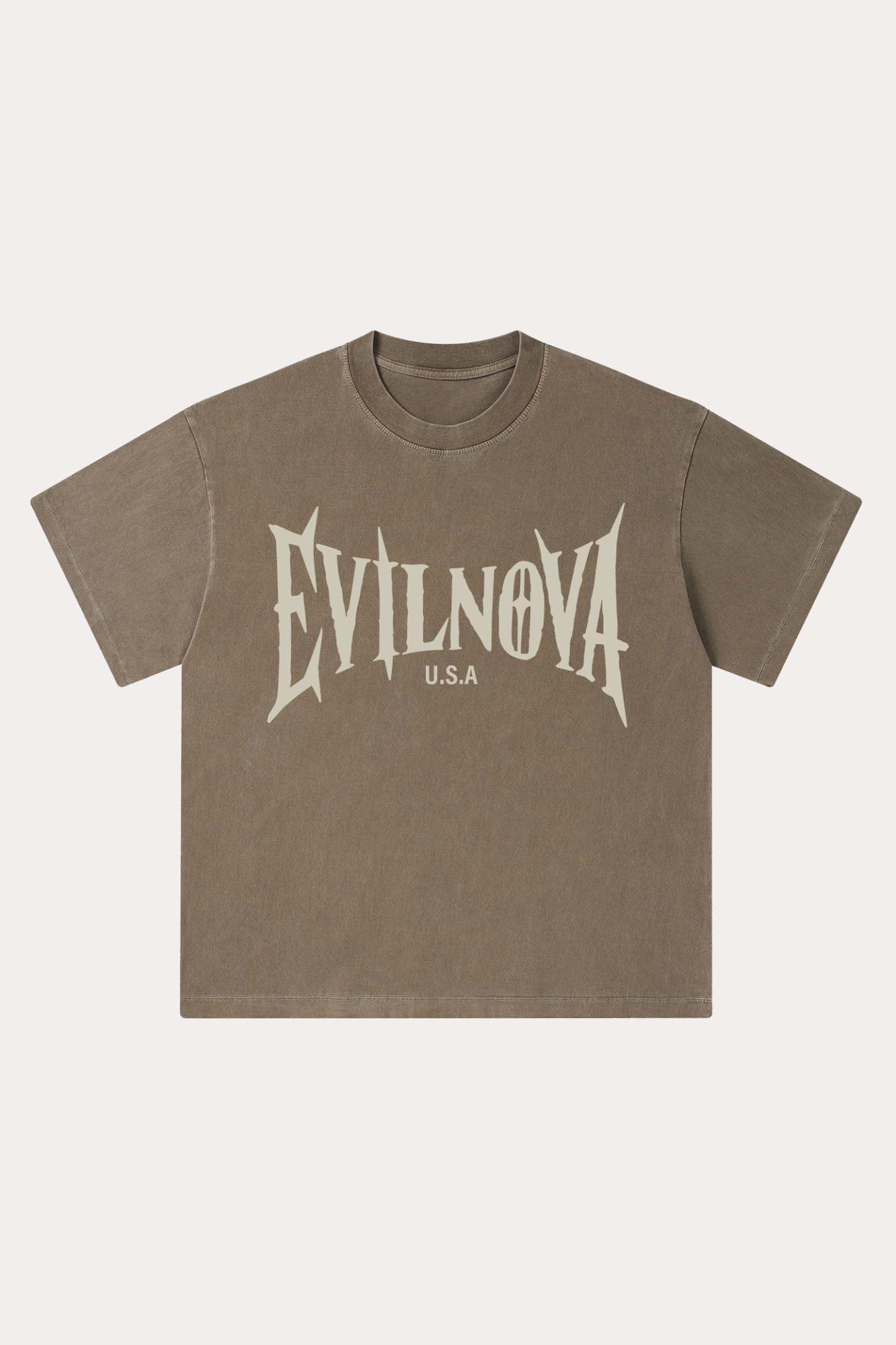 Evilnova U.S.A LOGO Washed Streetwear T-Shirt-Evilnova