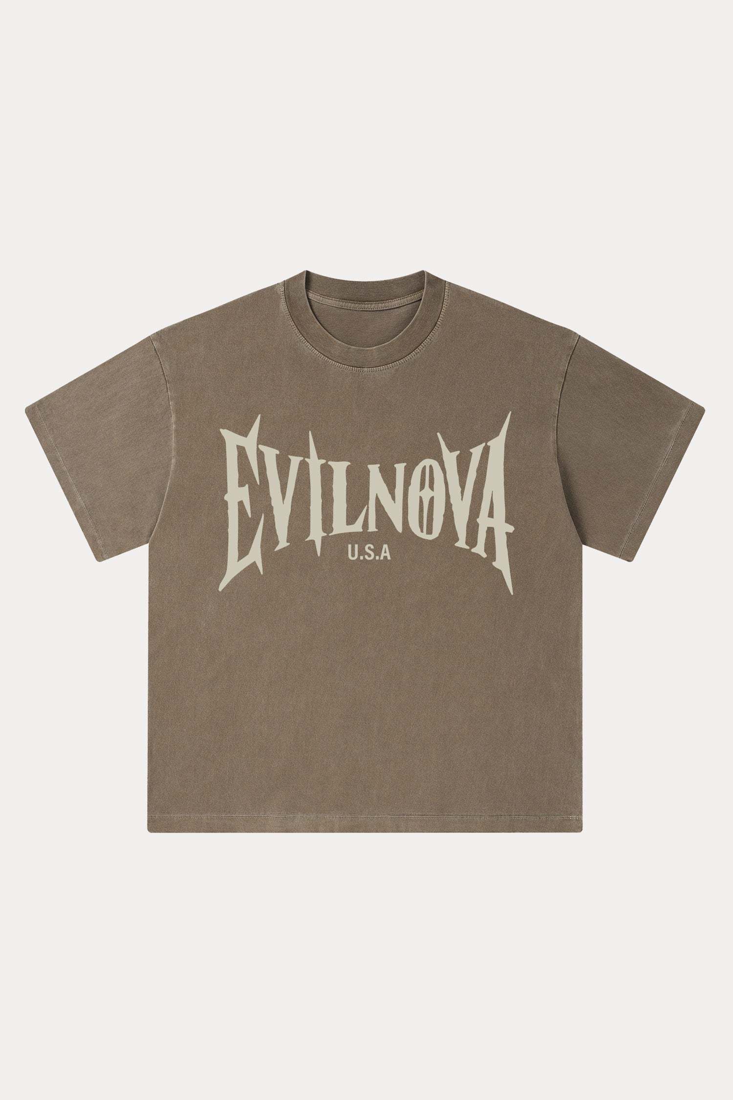 Evilnova U.S.A LOGO Washed Streetwear T-Shirt-Evilnova