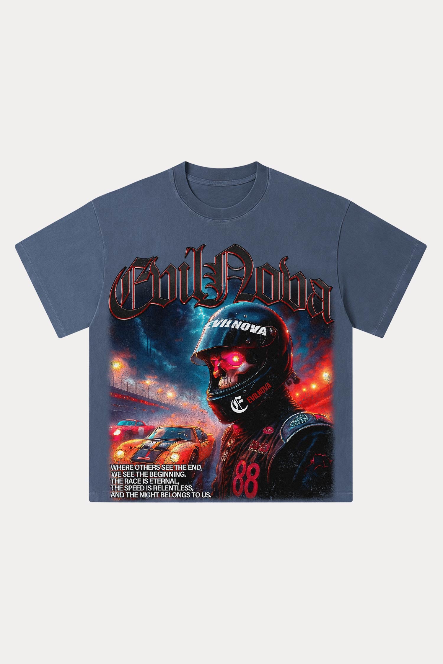 Evilnova The Race Is Eternal Washed Streetwear T-Shirt-Evilnova