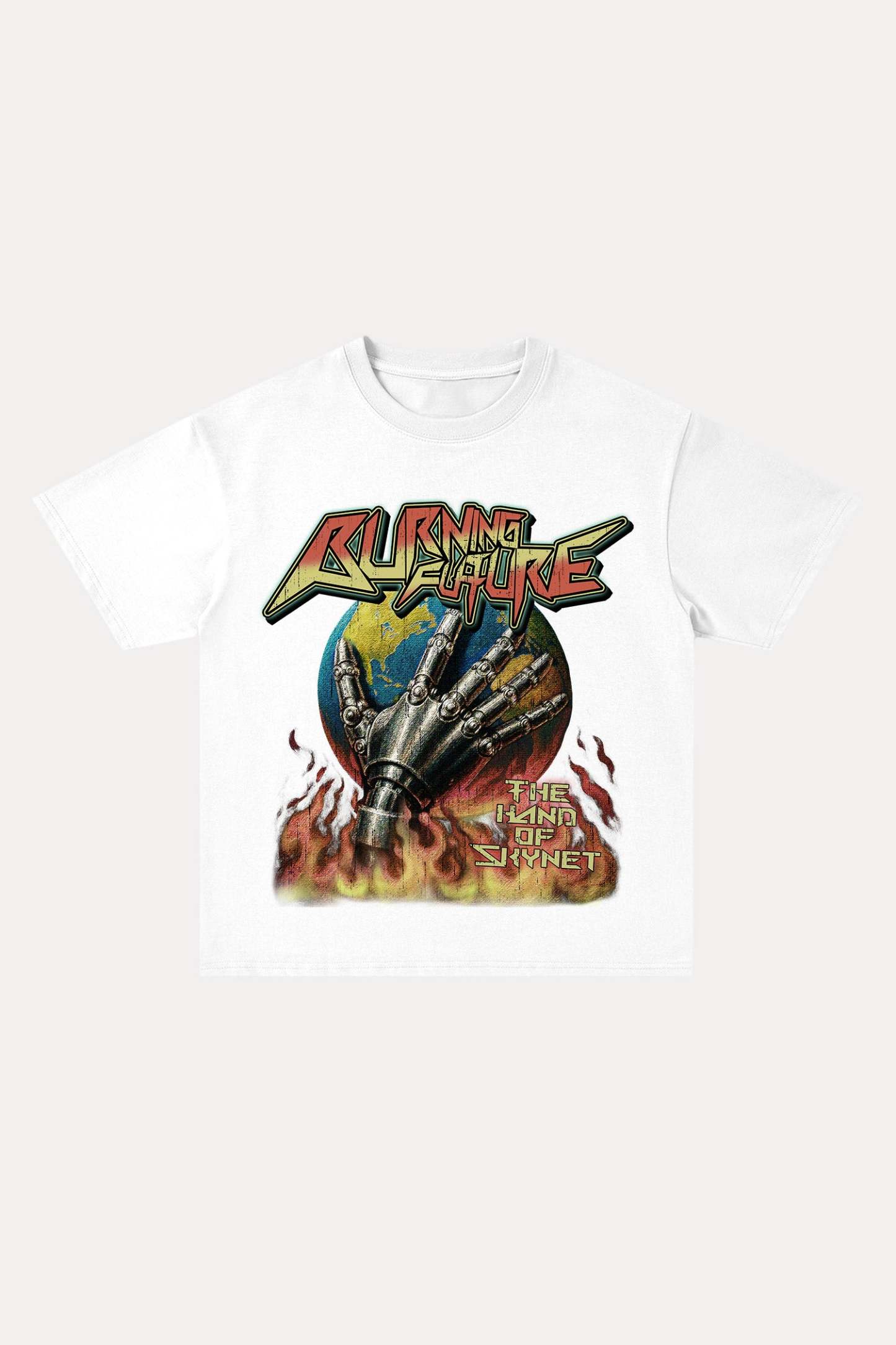 Evilnova Burning Future Cotton Oversize T-Shirt-Evilnova