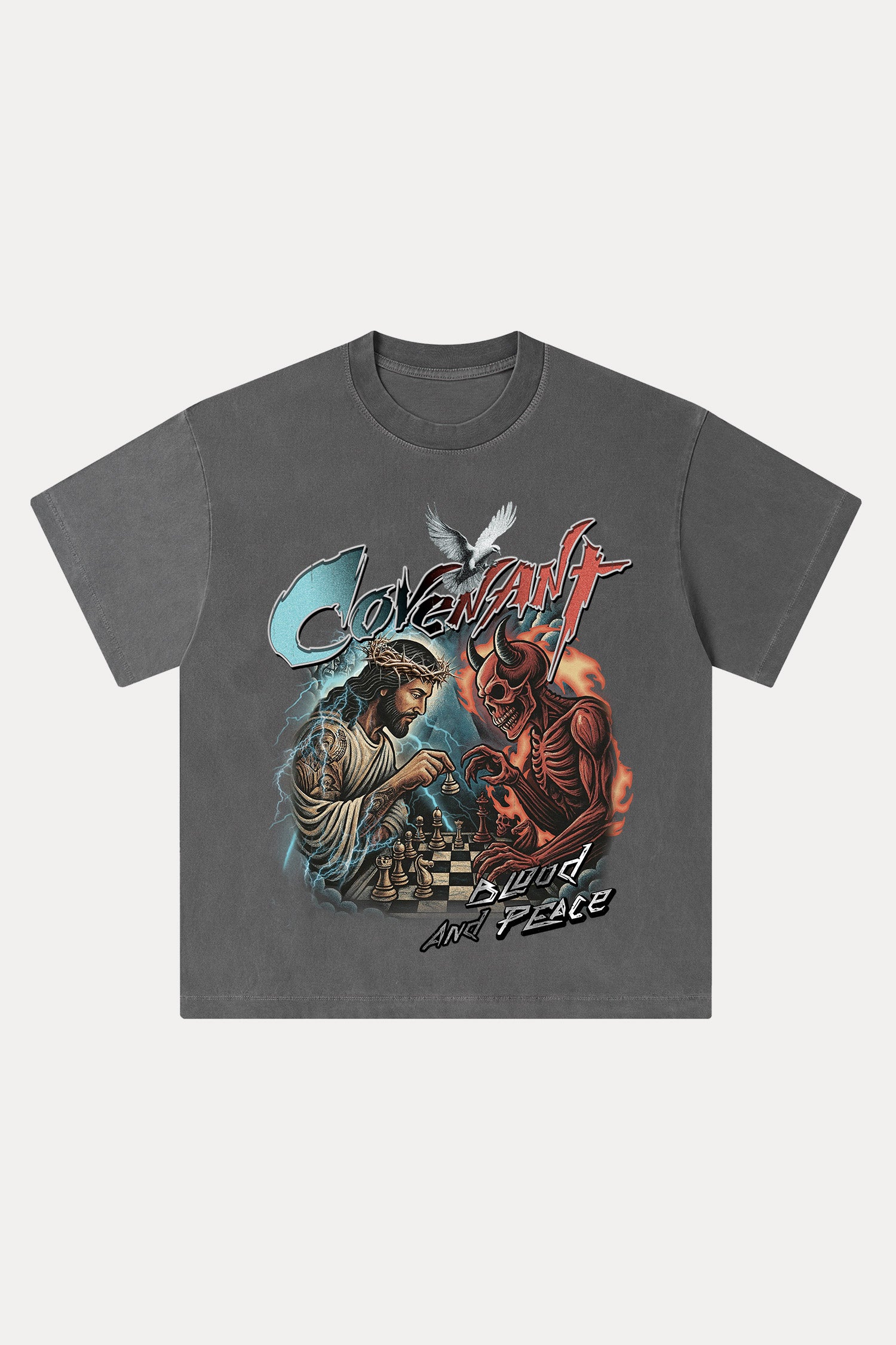 Evilnova Covenent Washed Streetwear T-Shirt-Evilnova