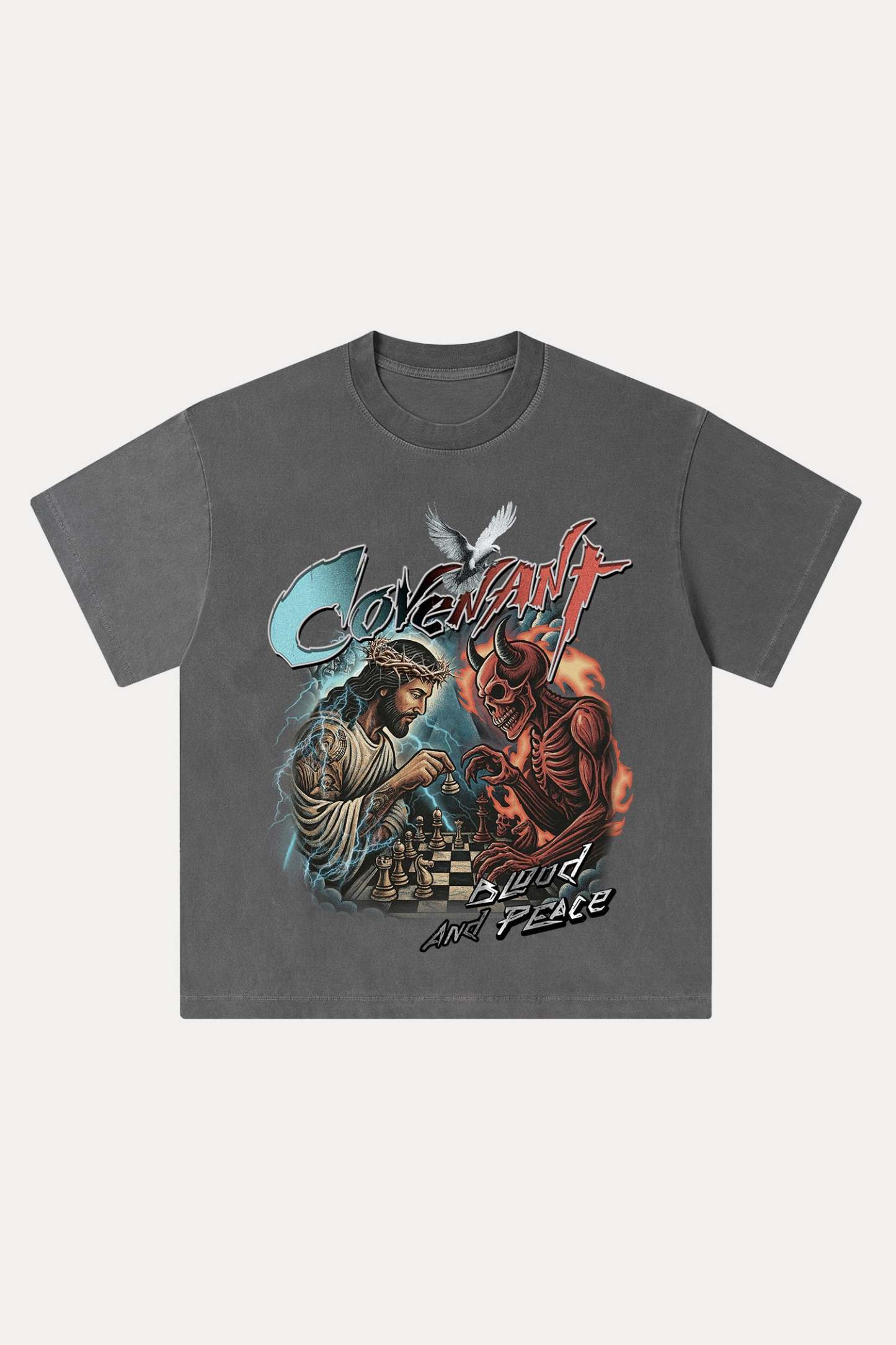 Evilnova Covenent Washed Streetwear T-Shirt-Evilnova