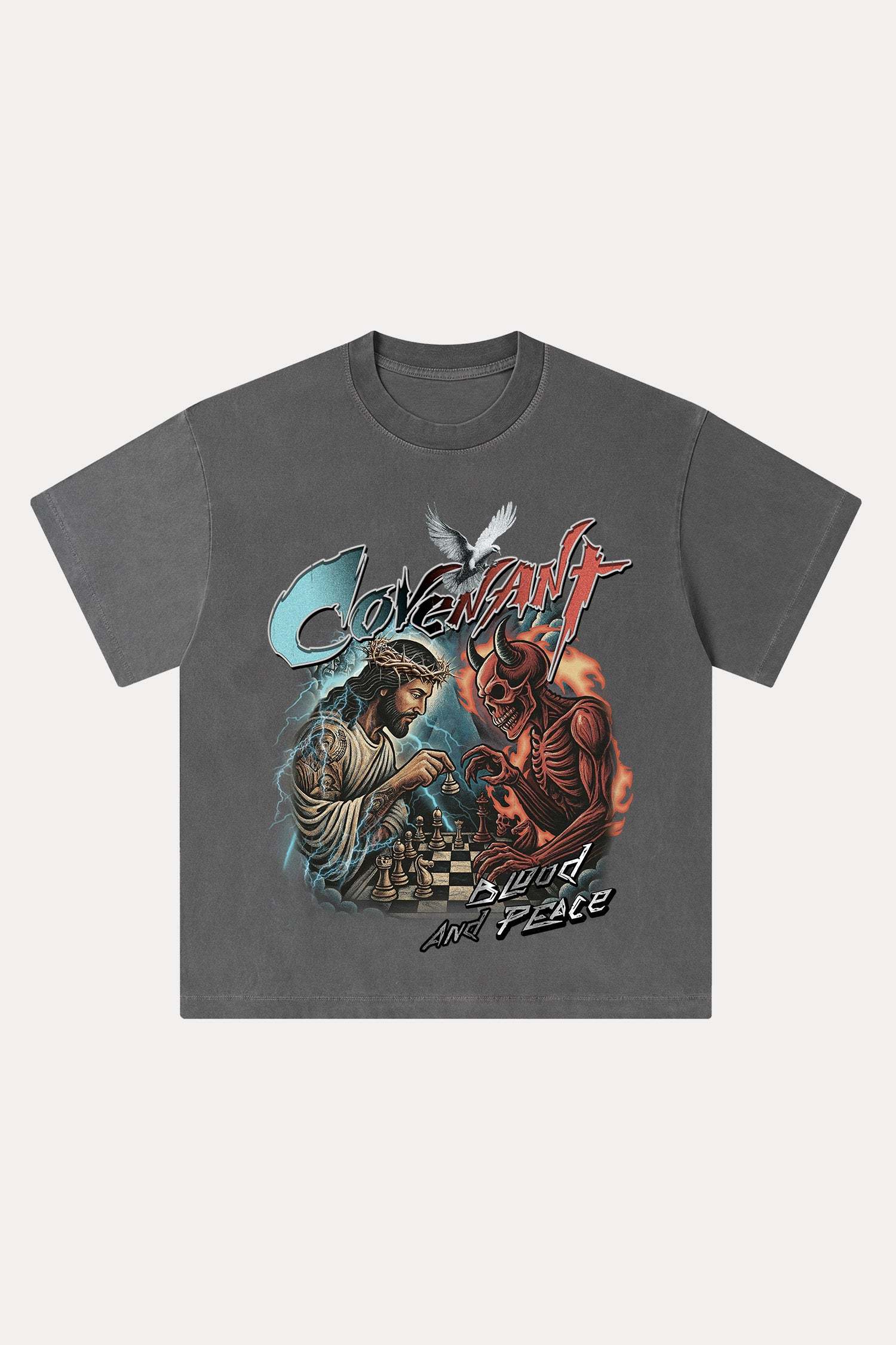 Evilnova Covenent Washed Streetwear T-Shirt-Evilnova