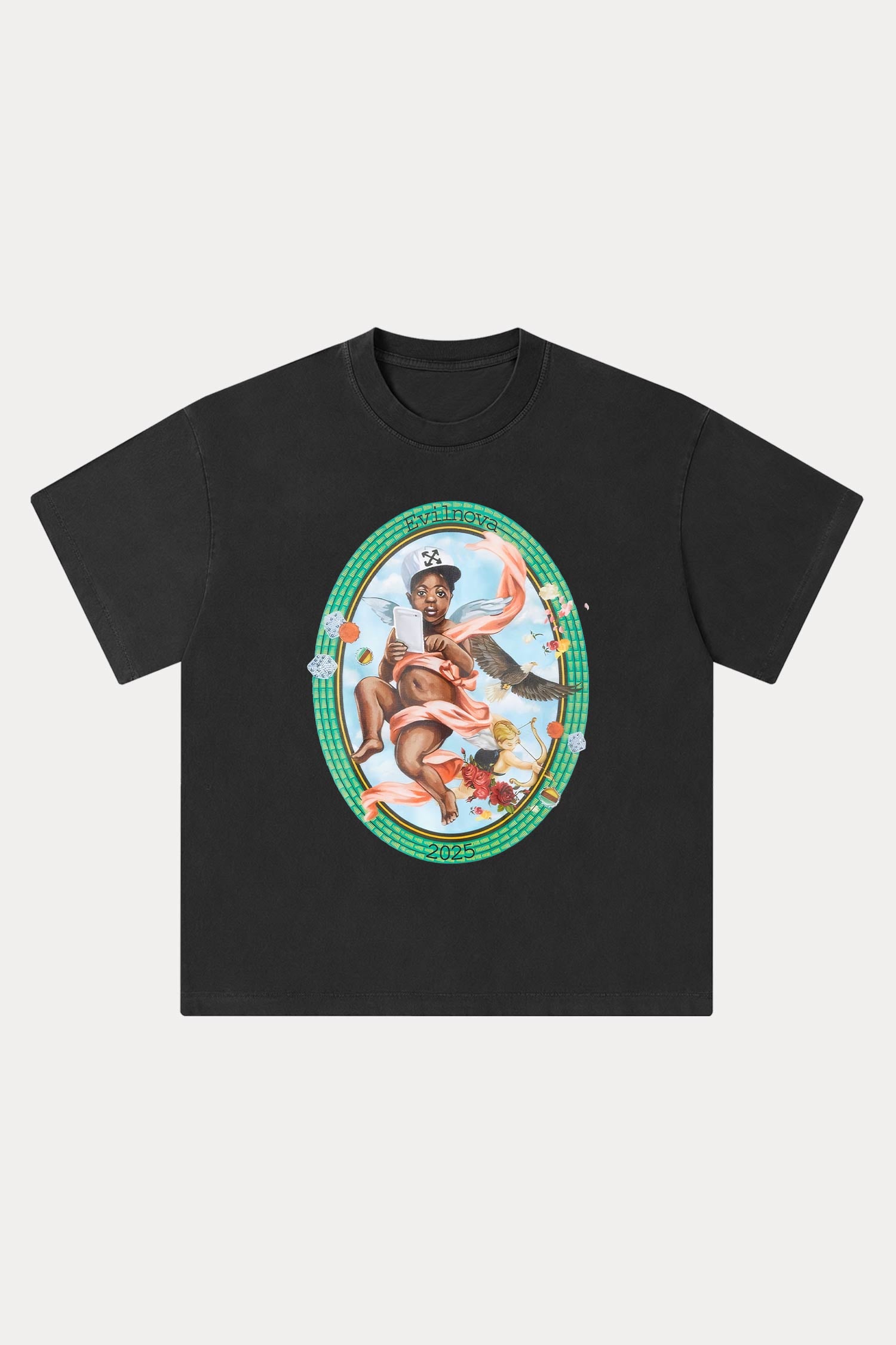 Evilnova Sacred Art Washed Streetwear T-Shirt-Evilnova