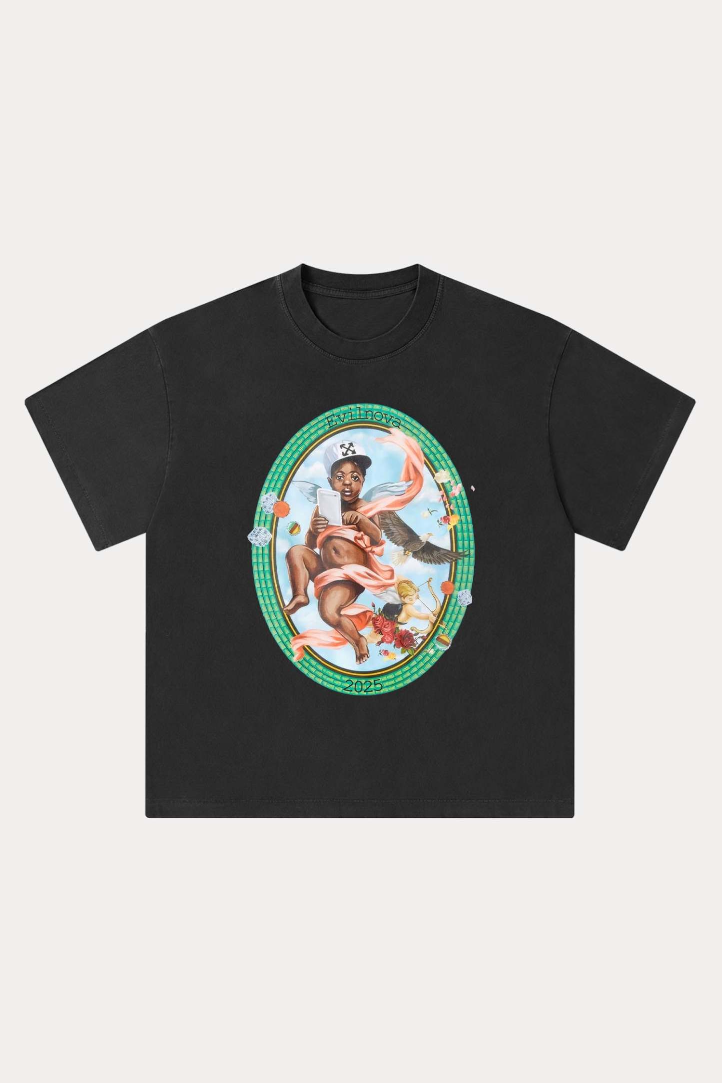 Evilnova Sacred Art Washed Streetwear T-Shirt-Evilnova