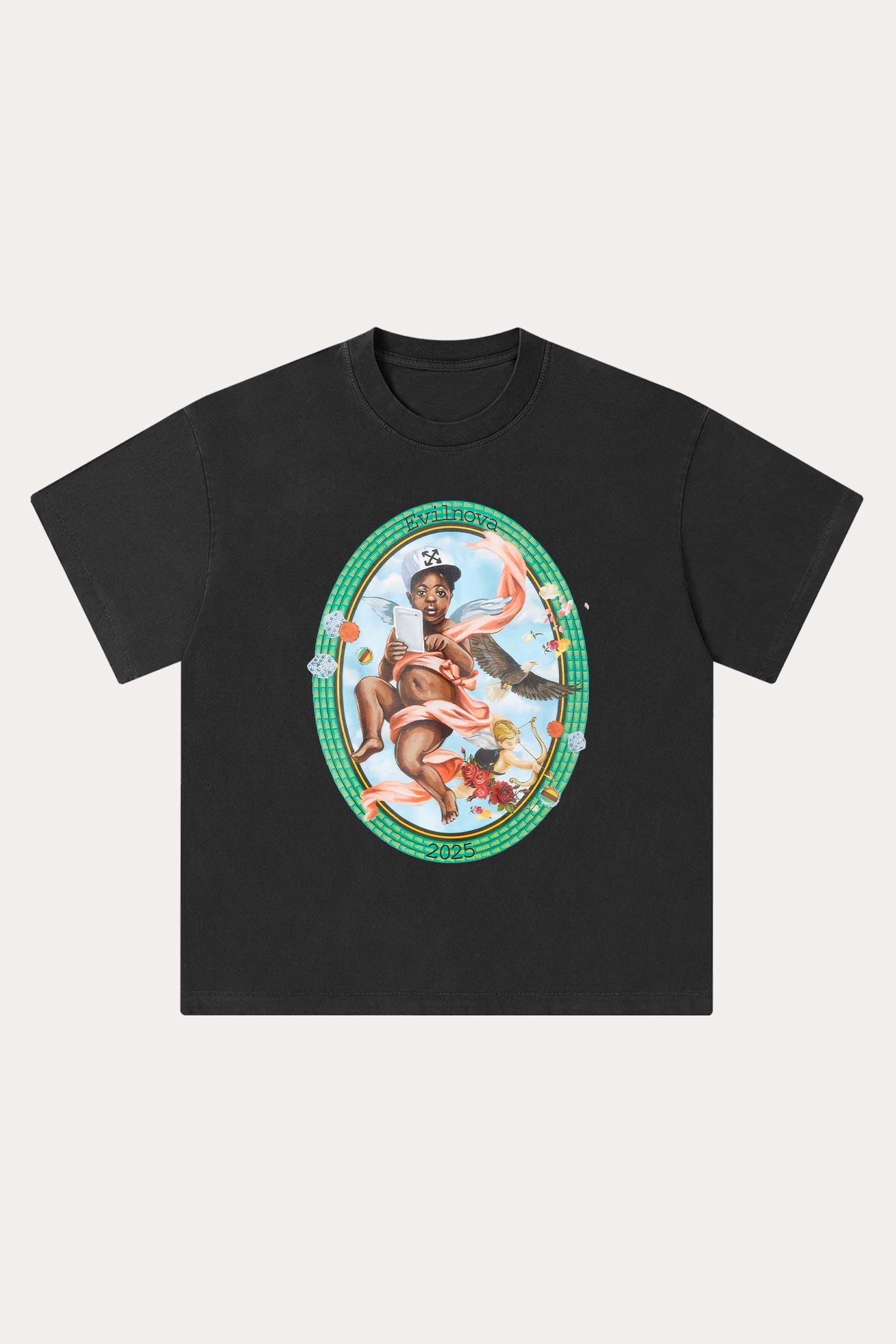 Evilnova Sacred Art Washed Streetwear T-Shirt-Evilnova