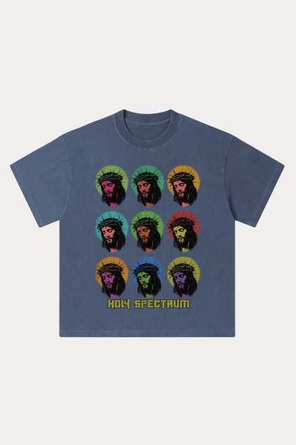Evilnova Holy Spectrum Washed Streetwear T-Shirt-Evilnova
