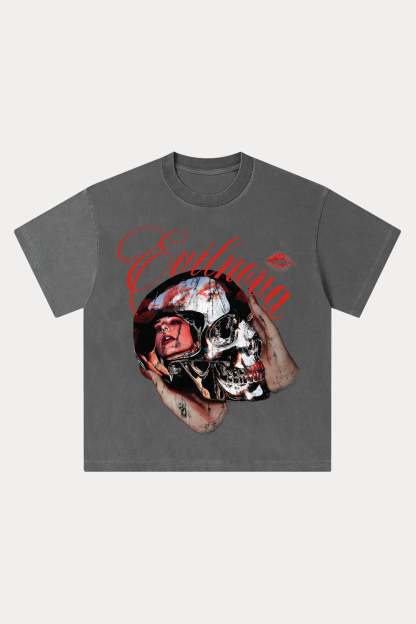 Evilnova Reflections Washed Streetwear T-Shirt-Evilnova