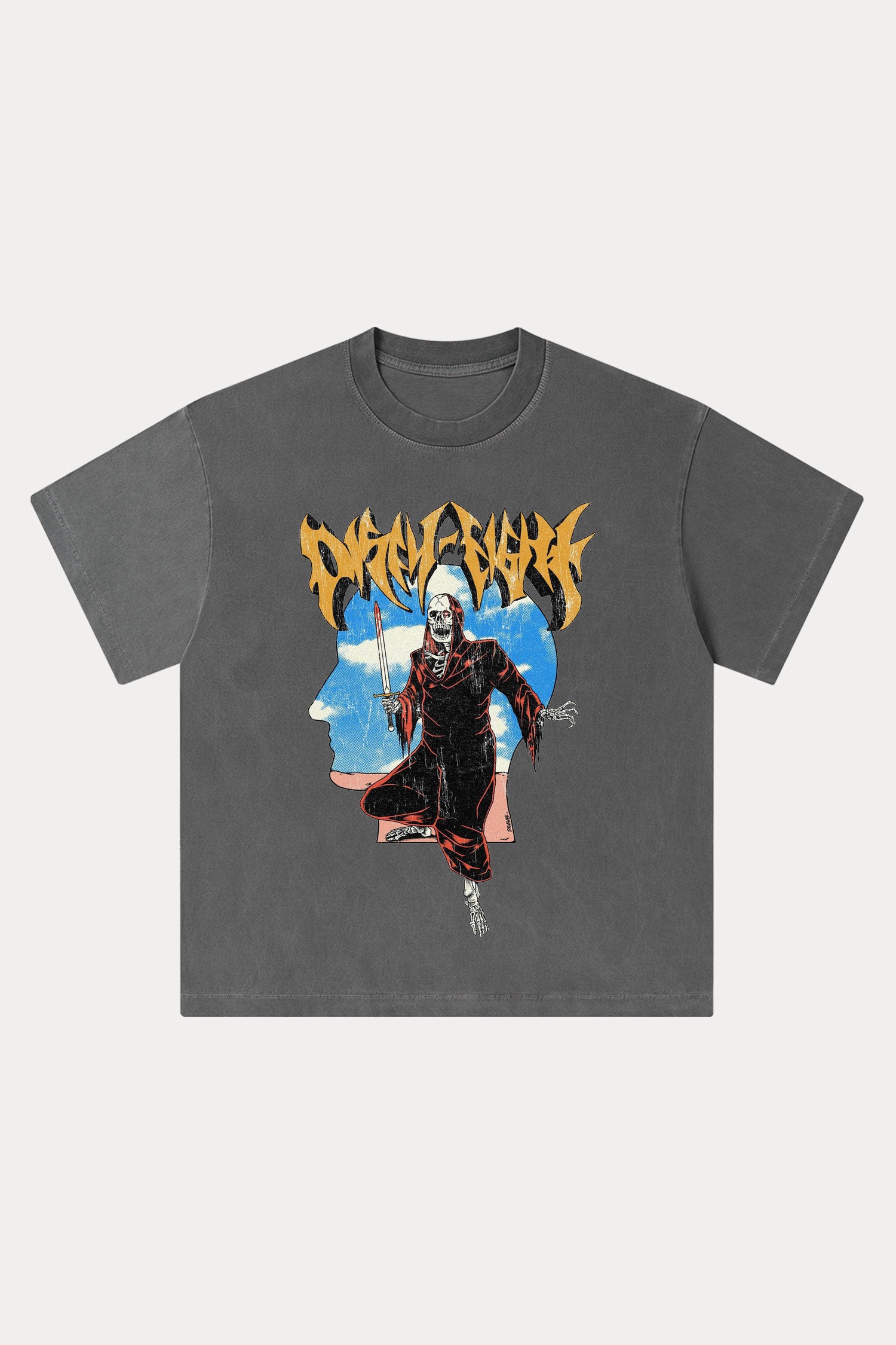 Evilnova Death Grip Washed Streetwear T-Shirt-Evilnova