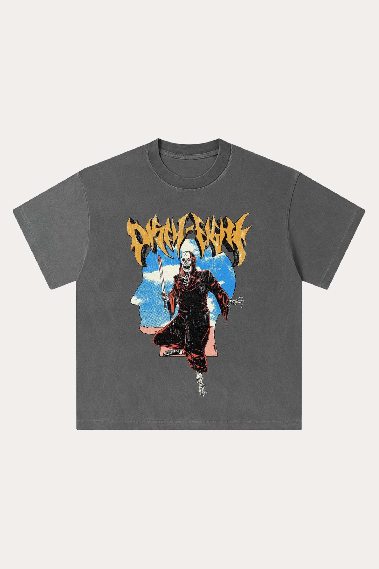 Evilnova Death Grip Washed Streetwear T-Shirt-Evilnova