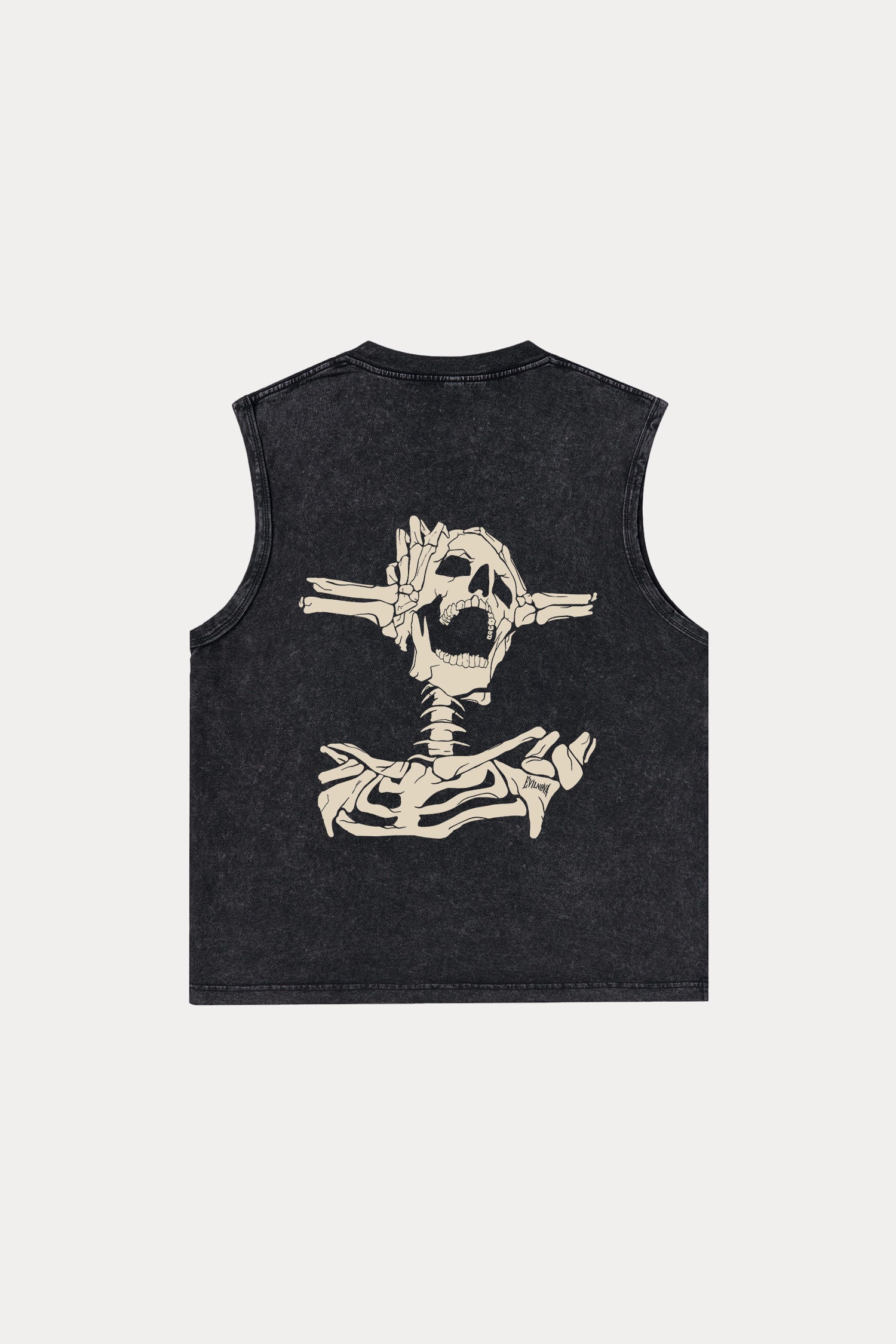 Evilnova Skeleton Washed Tank Top-Evilnova