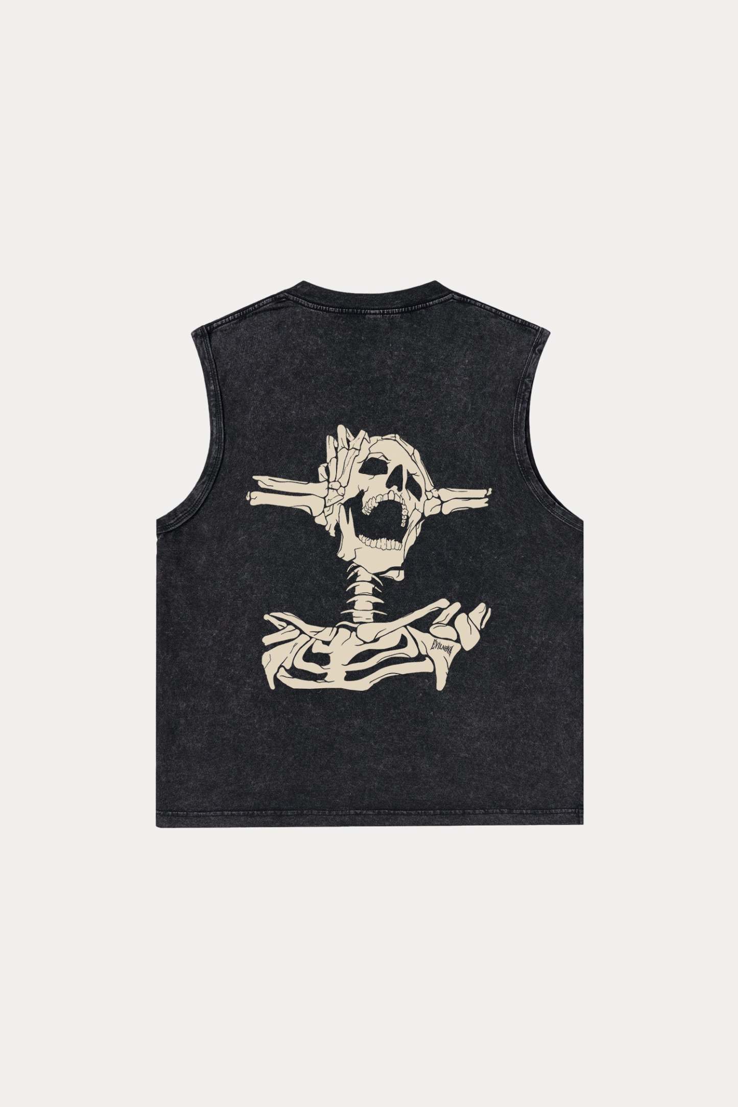 Evilnova Skeleton Washed Tank Top-Evilnova