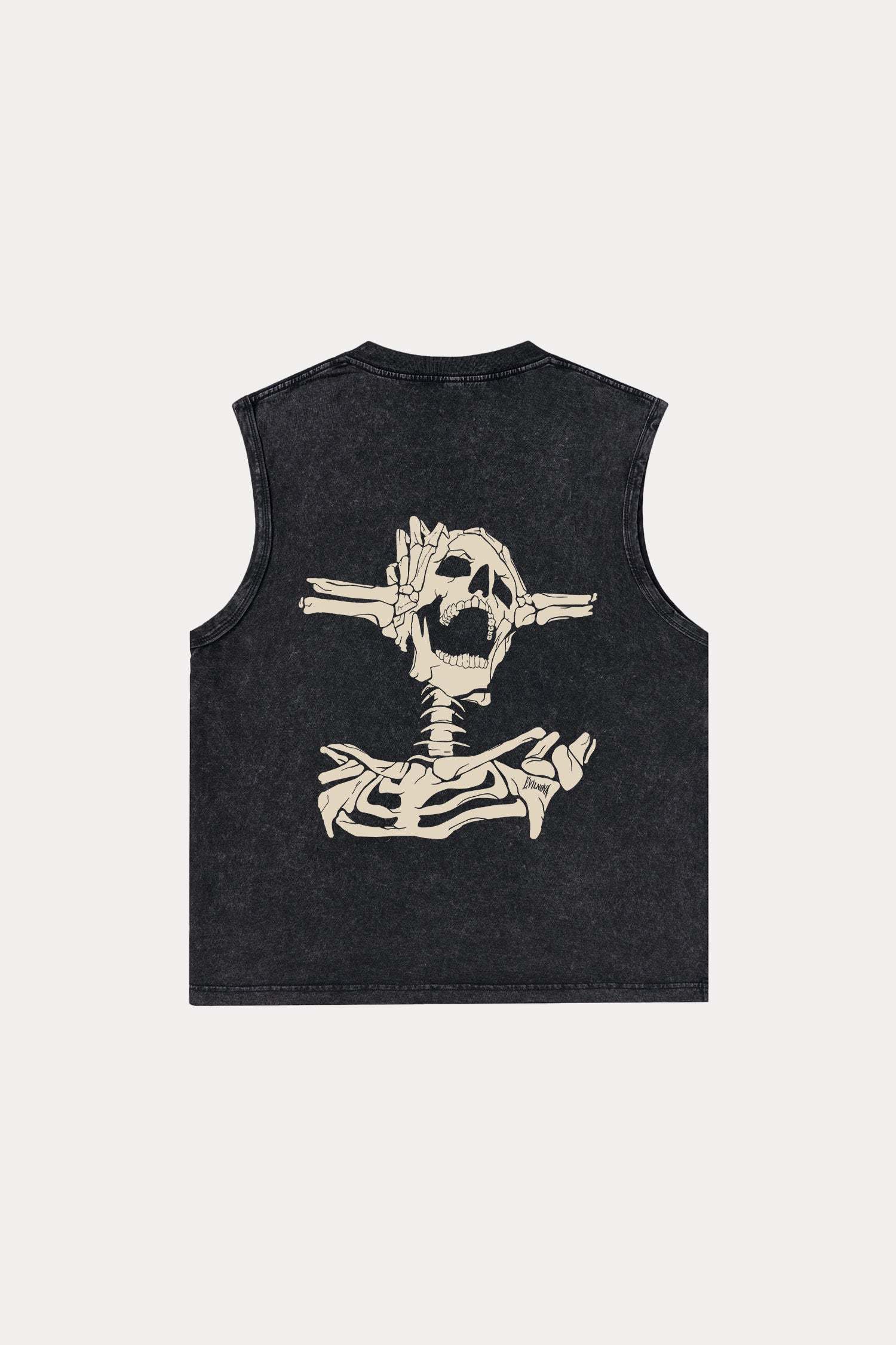 Evilnova Skeleton Washed Tank Top-Evilnova