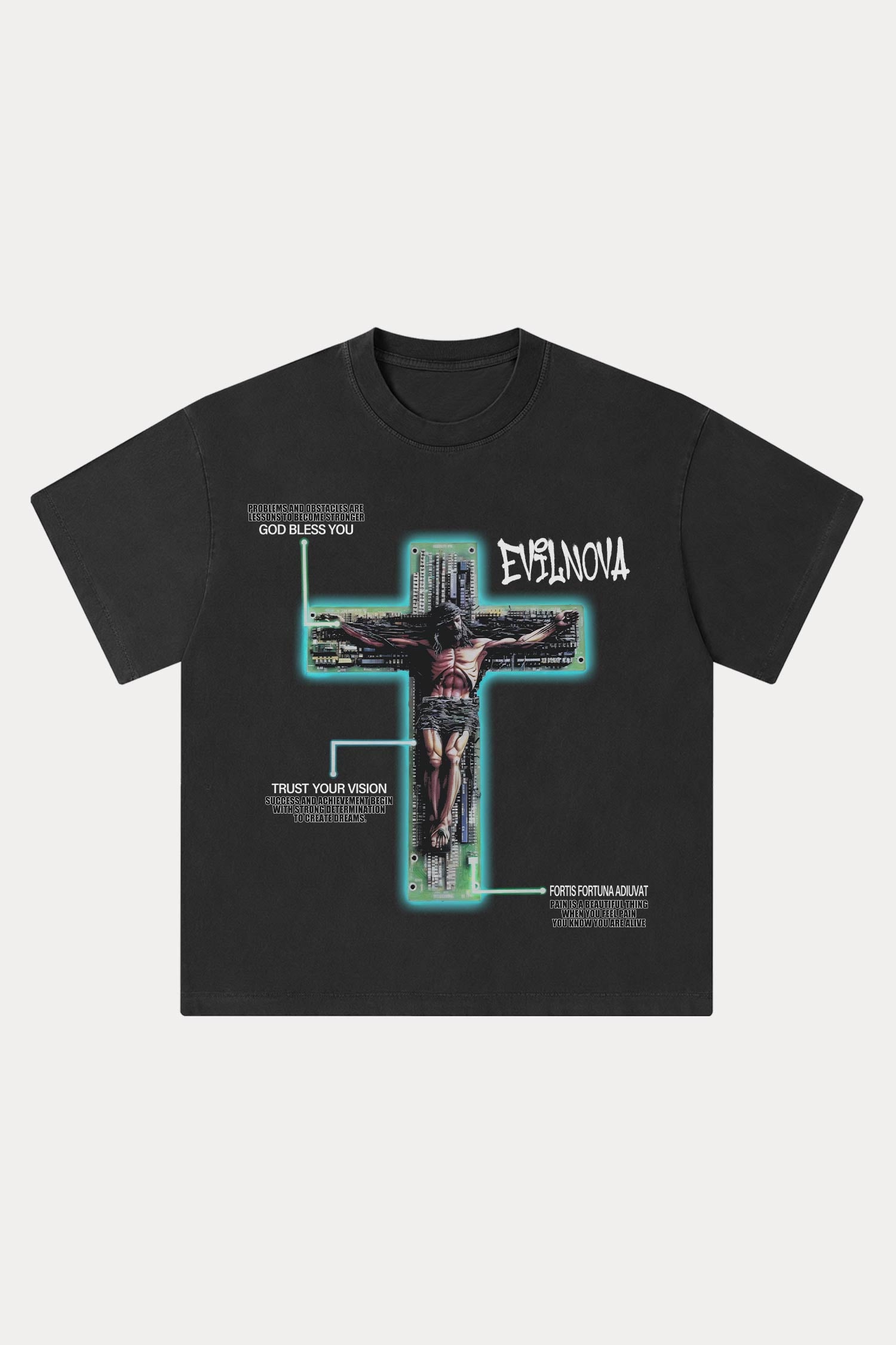 Evilnova We All Need Good Washed Streetwear T-Shirt-Evilnova