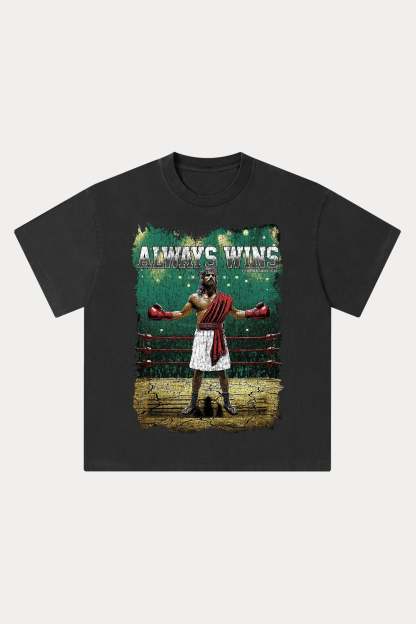 Evilnova Always Win Washed Streetwear T-Shirt-Evilnova