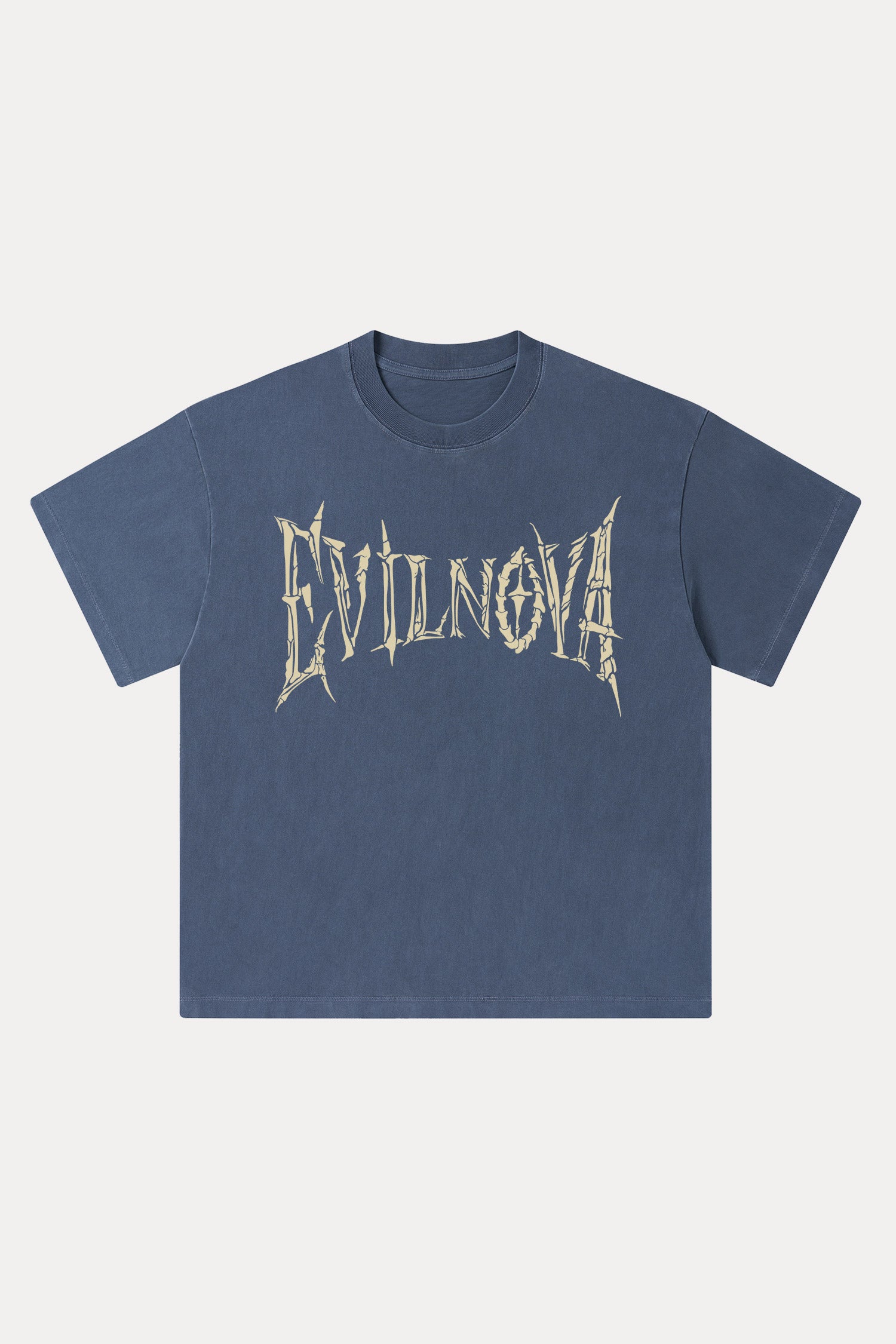 Evilnova Skeleton Washed Streetwear T-Shirt-Evilnova