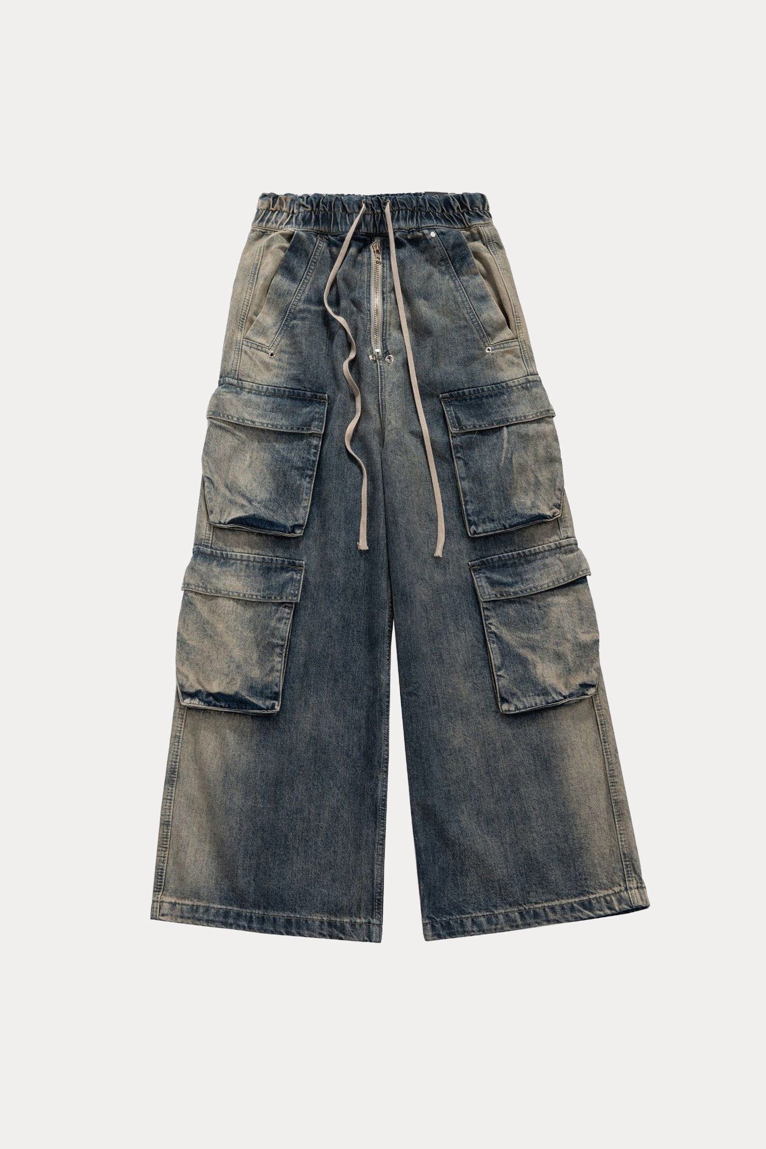 Evilnova RO Style  Multi-Pocket Washed Baggy Jeans-Evilnova