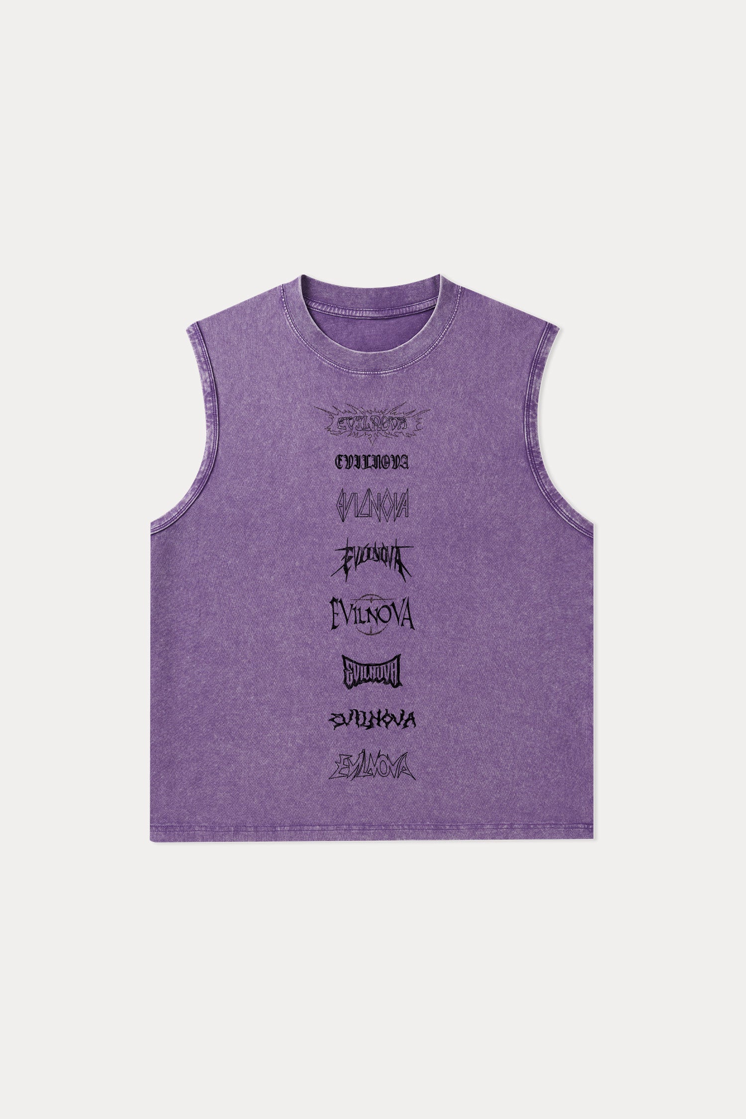 Evilnova Multi  Logo Washed Tank Top-Evilnova