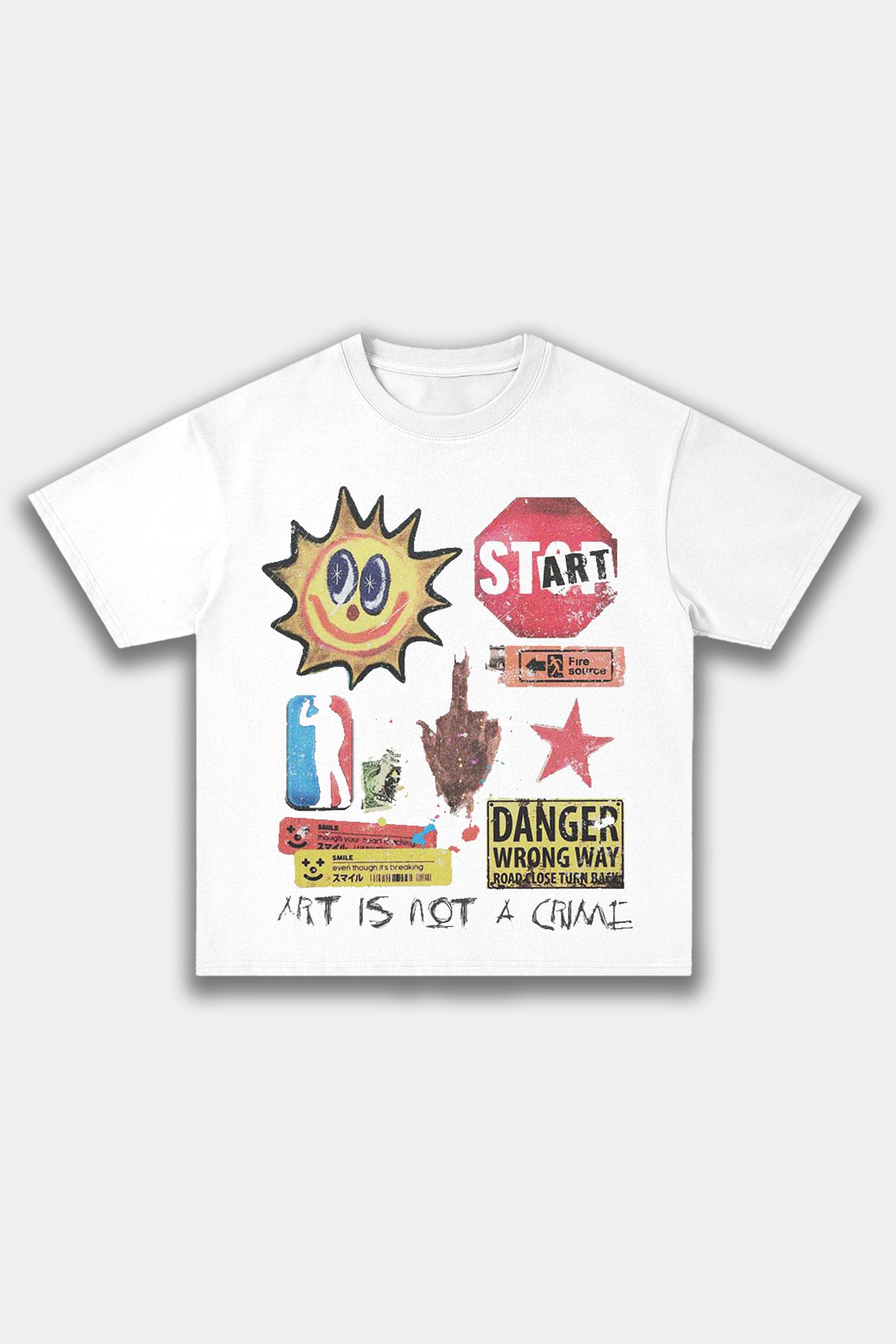 Evilnova Start Art Cotton Oversize T-Shirt-Evilnova